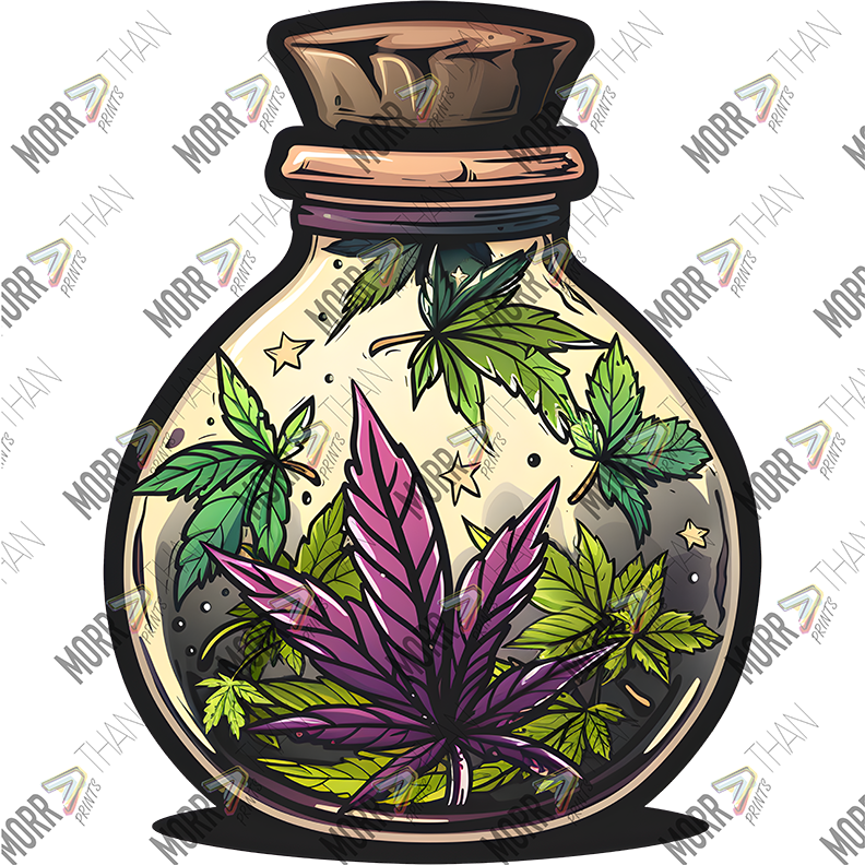 Marijuana Leaves In Jar