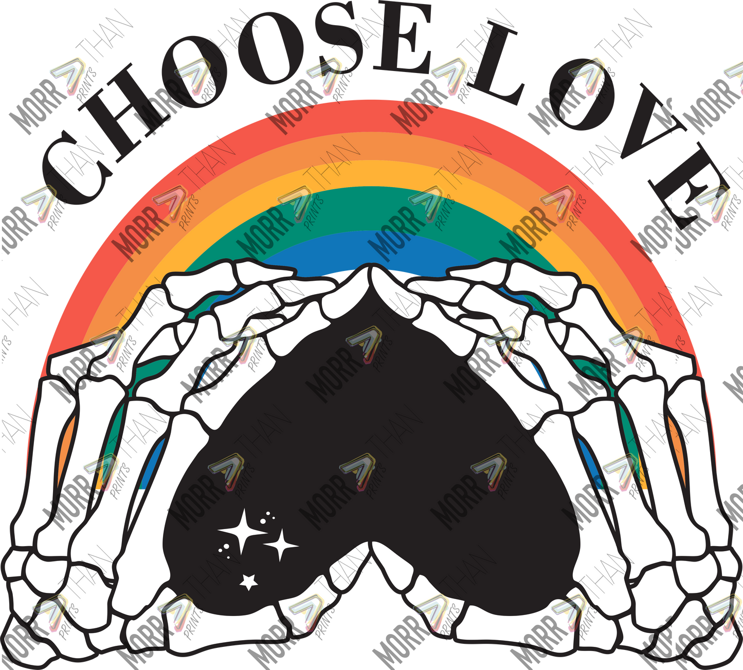 Choose Love Skeleton Hand Rainbow