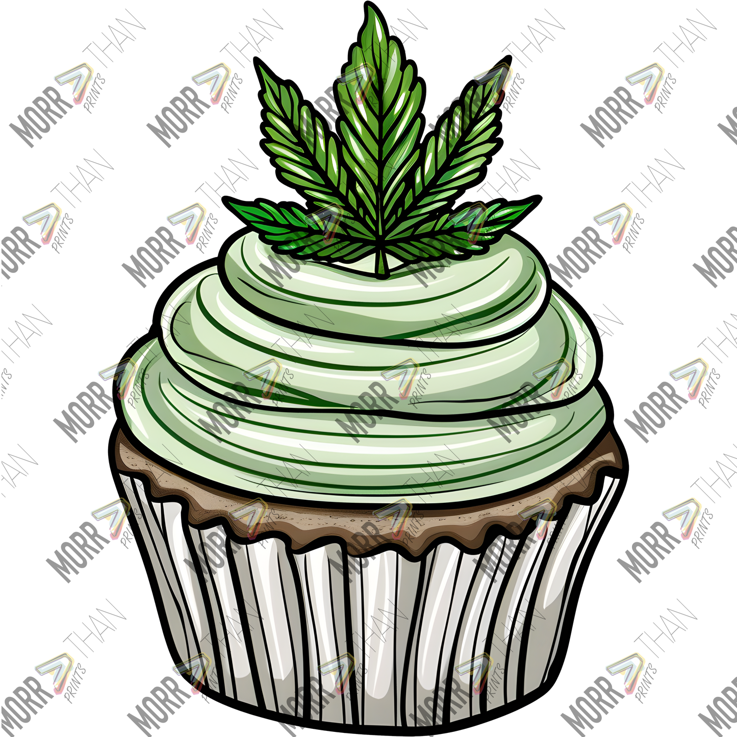 Marijuana Leaf Cupcake Green