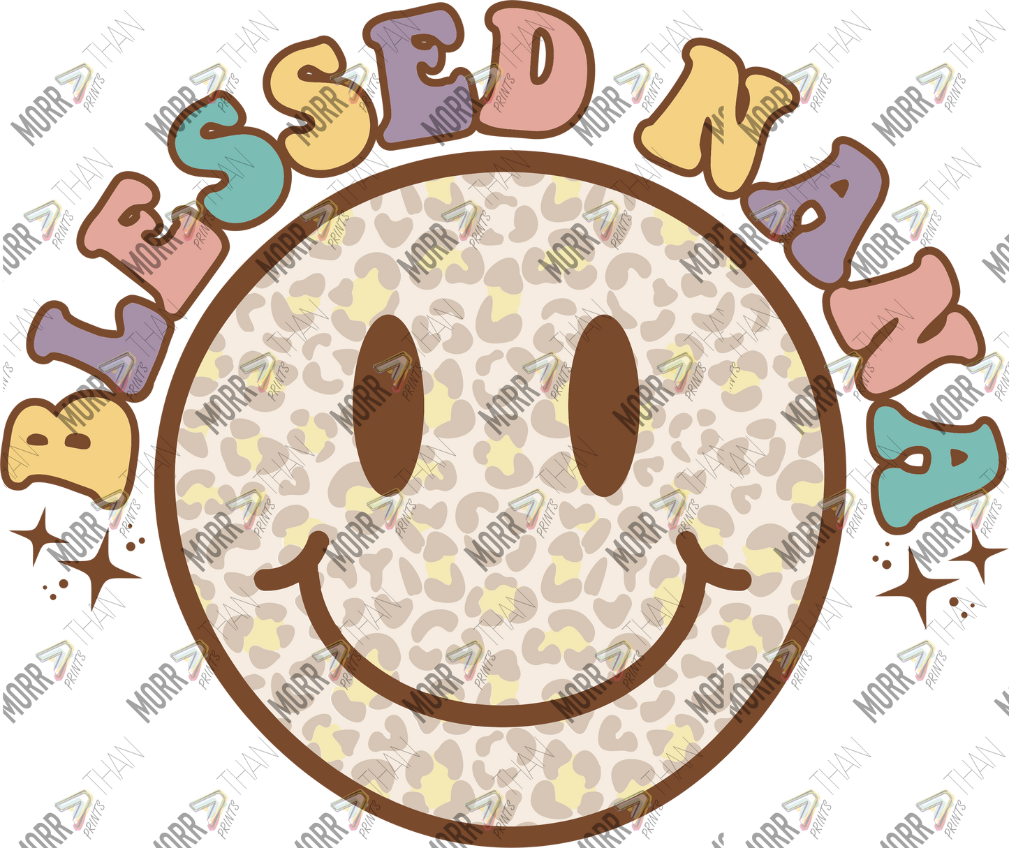 Blessed Nana Leopard Smiley