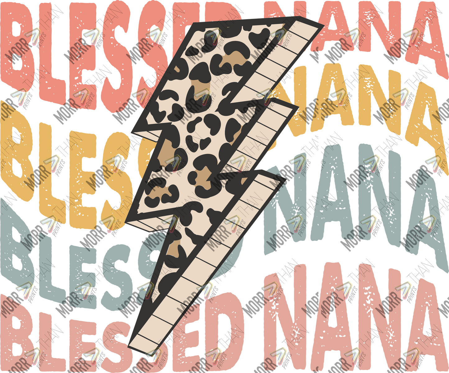 Blessed Nana Repeat Leopard Bolt