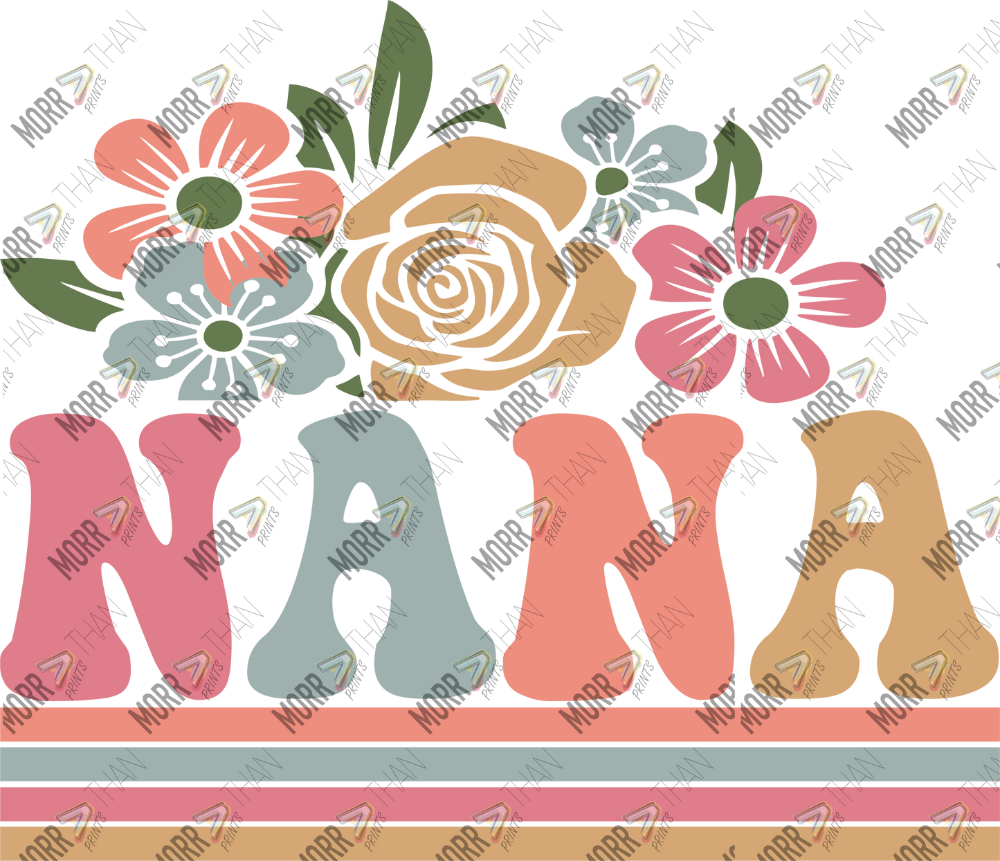 Nana Floral Stencil Bubble
