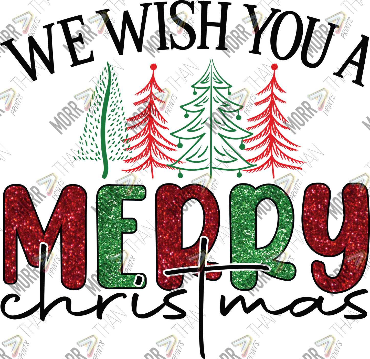 We Wish You a Merry Christmas Tree Outline