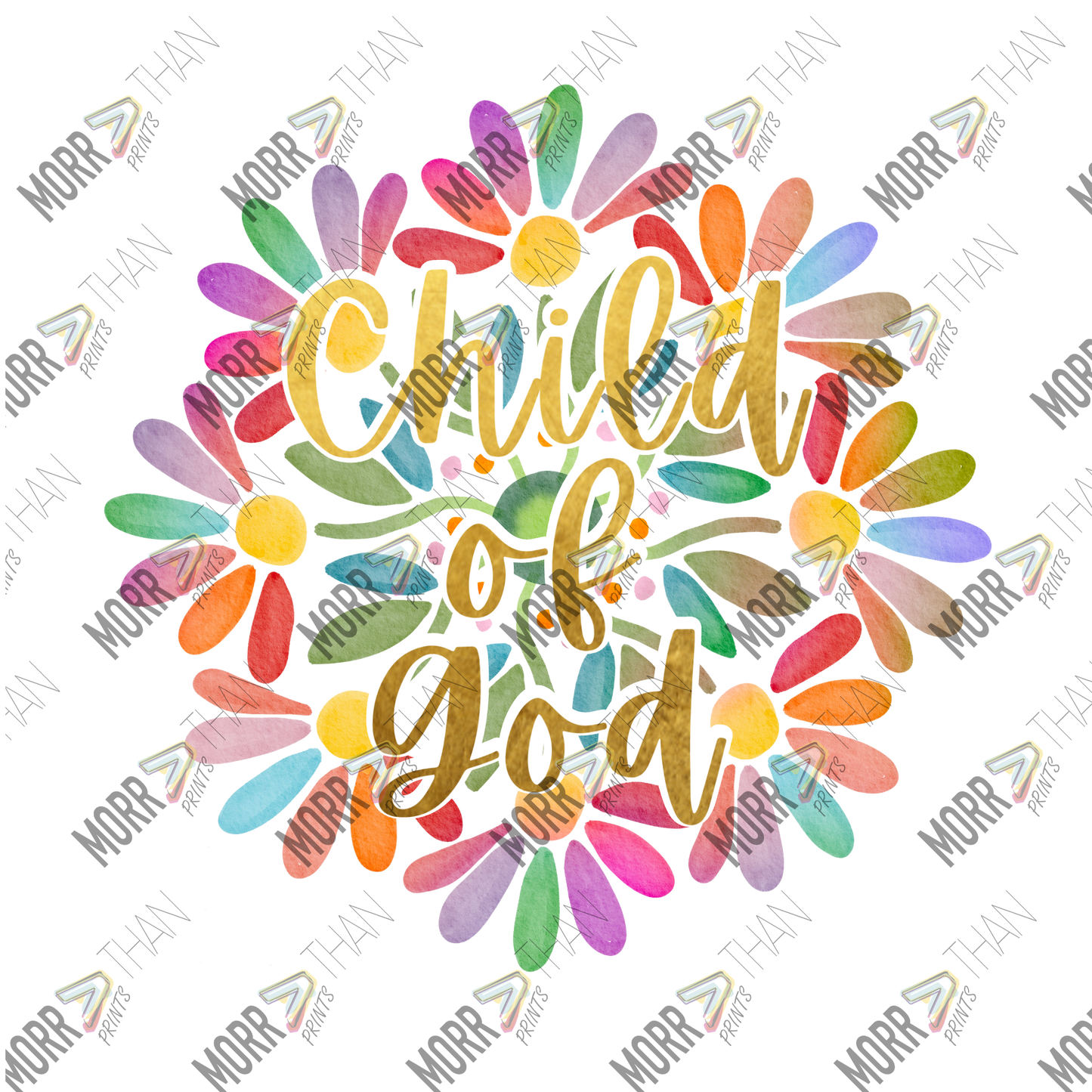 Child Of God Gold and Flowers