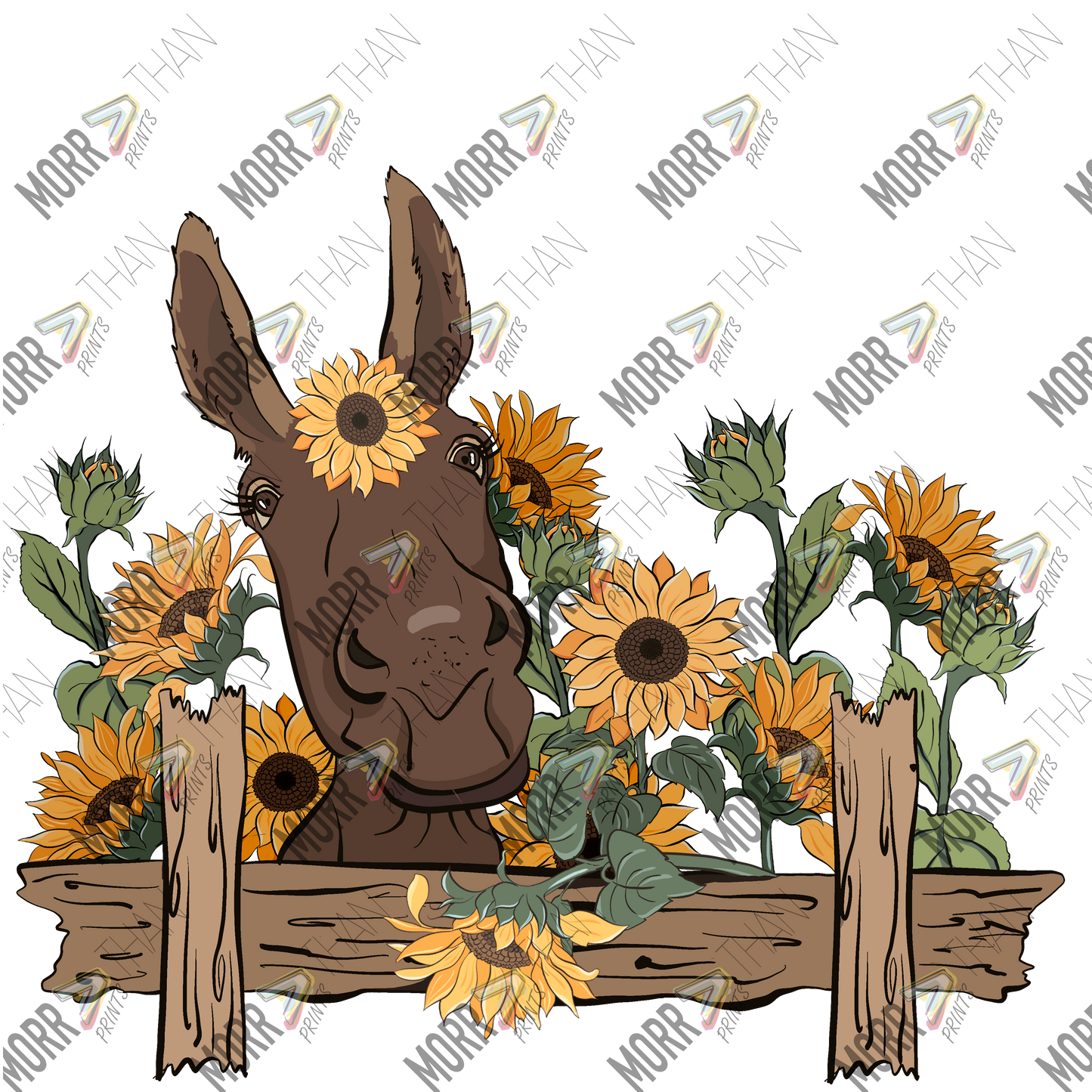 Donkey With Sunflowers