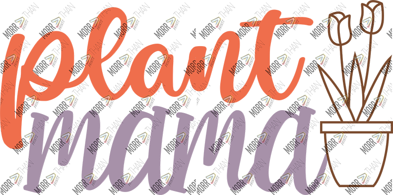 Plant Mama Cursive Flower Pot Outline