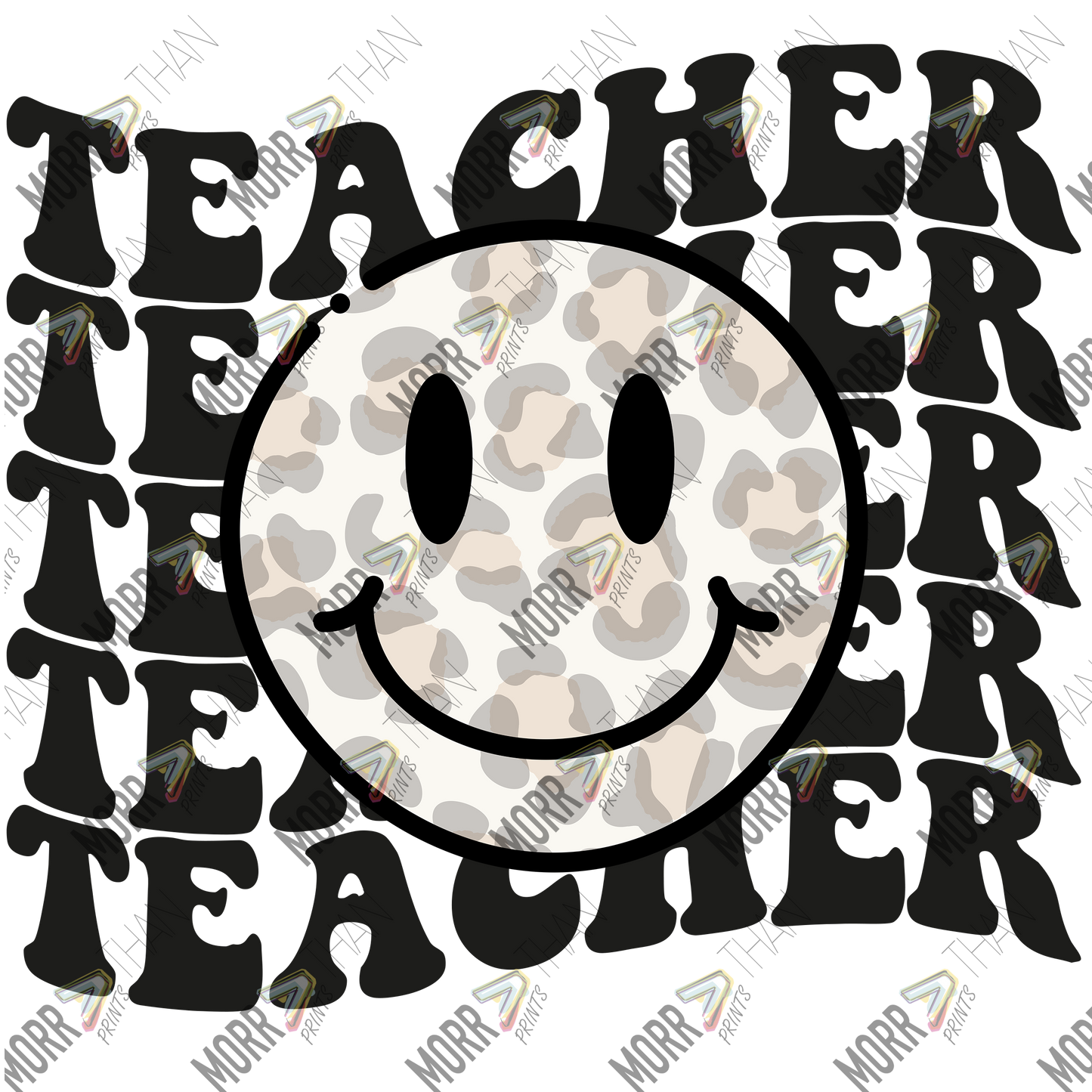 Teacher Wavy Repeat with Smiley