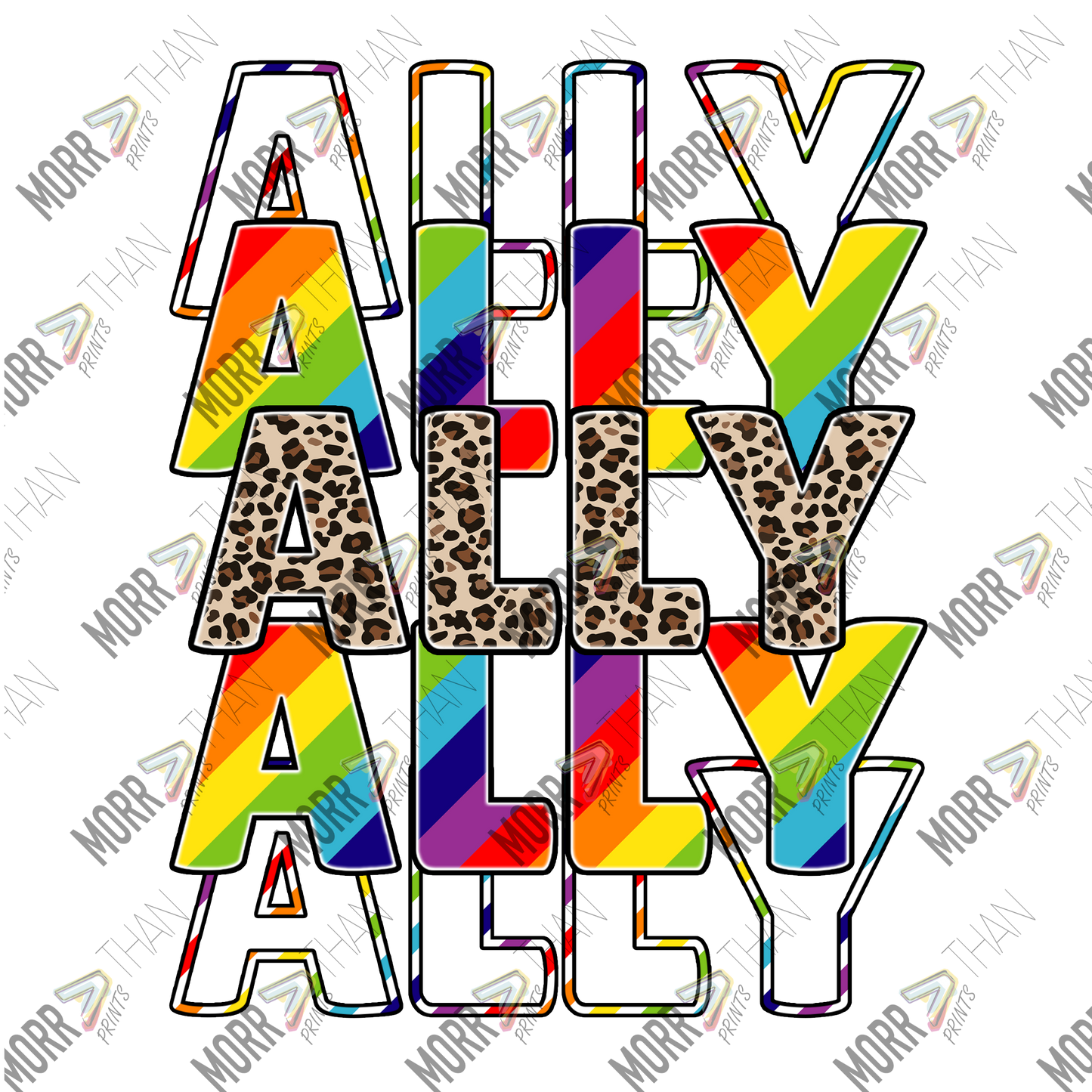Ally Repeat Leopard Rainbow Outline
