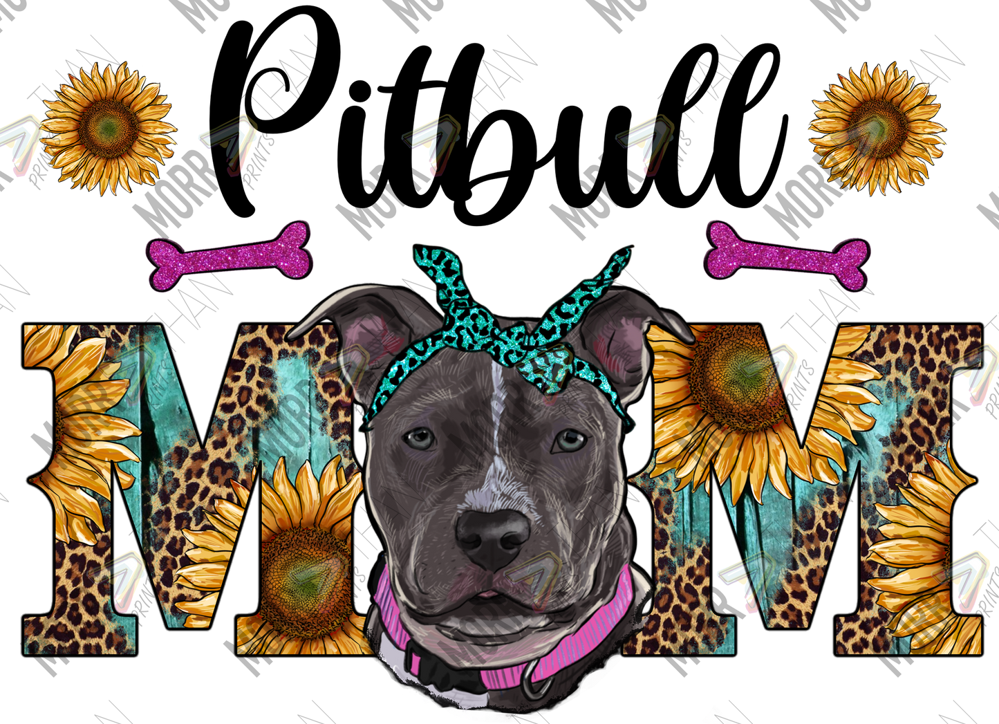 Pitbull Mom DTF Print
