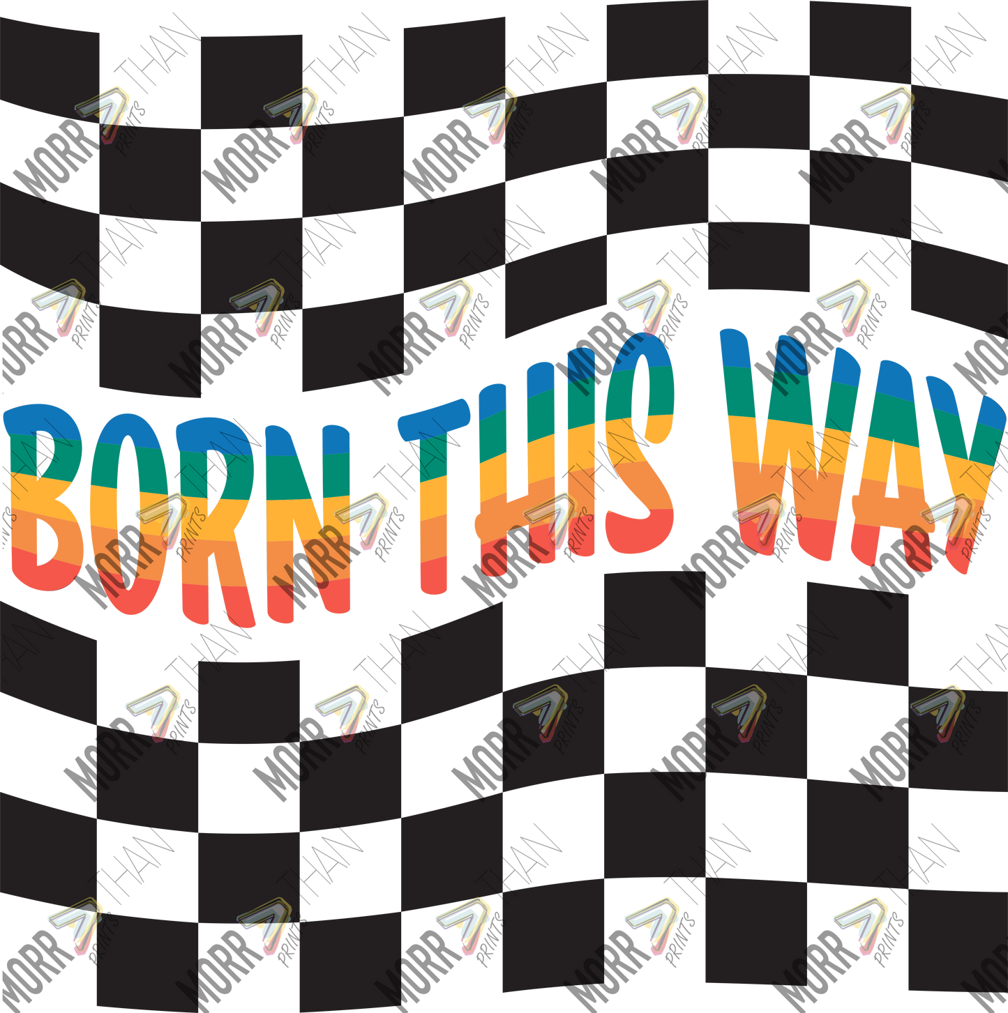 Born This Way Rainbow Checkered