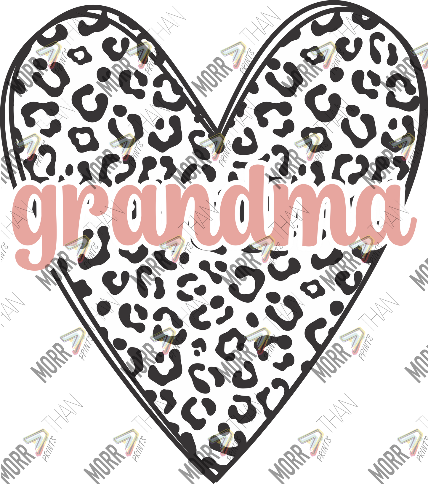 Grandma Filled Leopard Heart