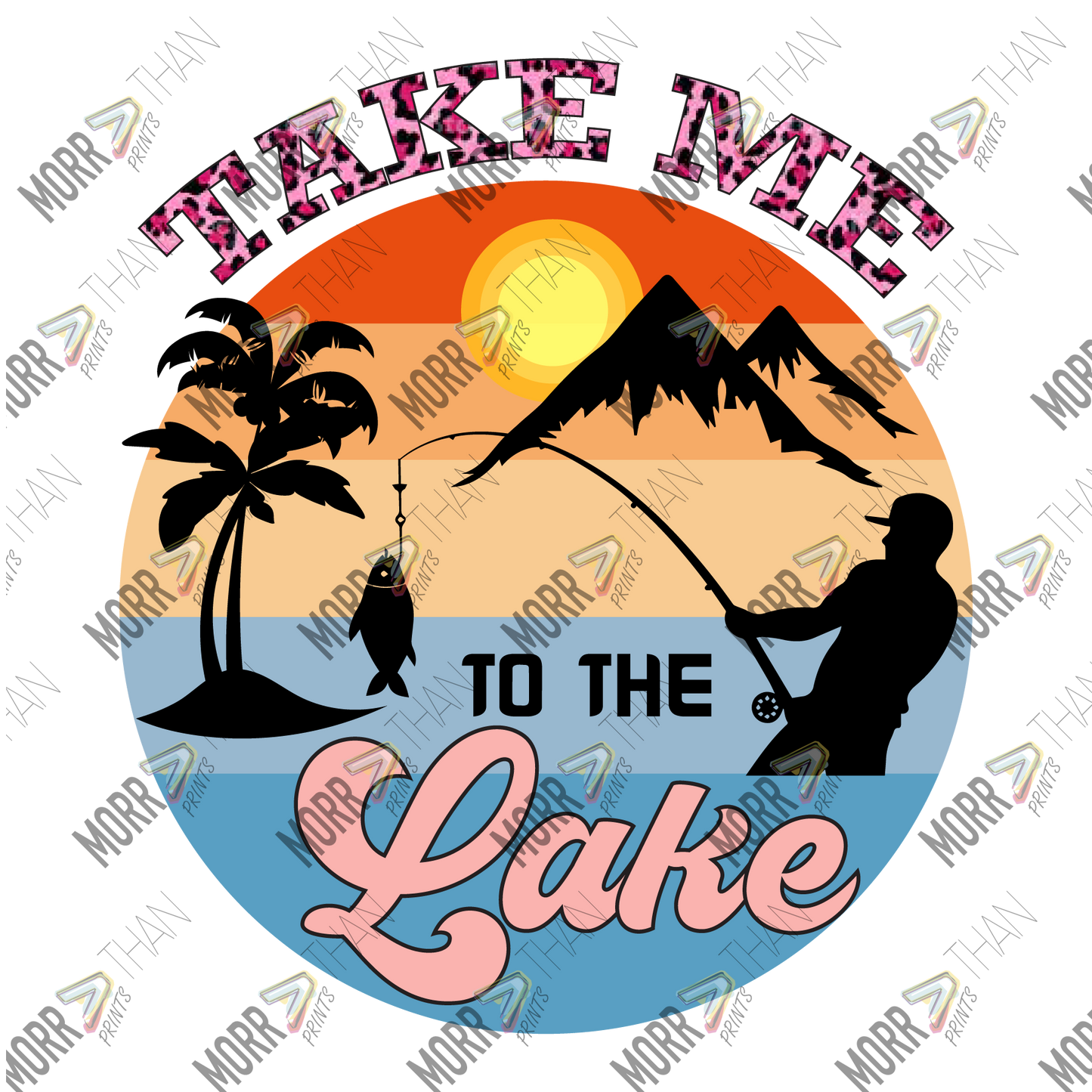 Take Me To The Lake Pink Leopard Sunset