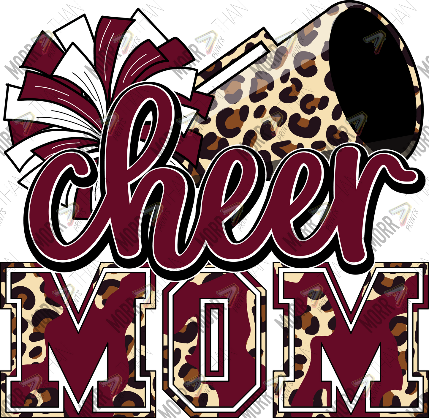 Cheer Mom Maroon DTF Print