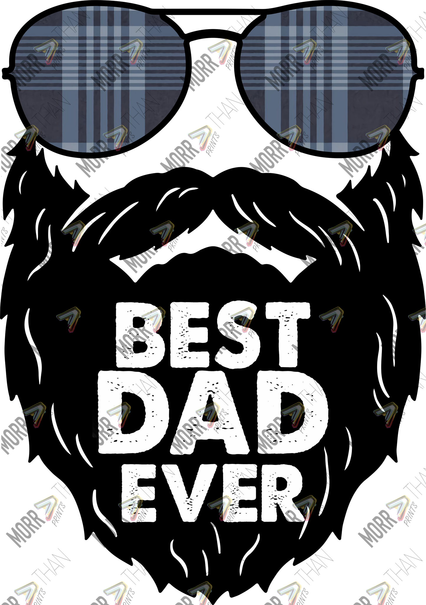 Best Dad Ever Plaid Glasses Beard