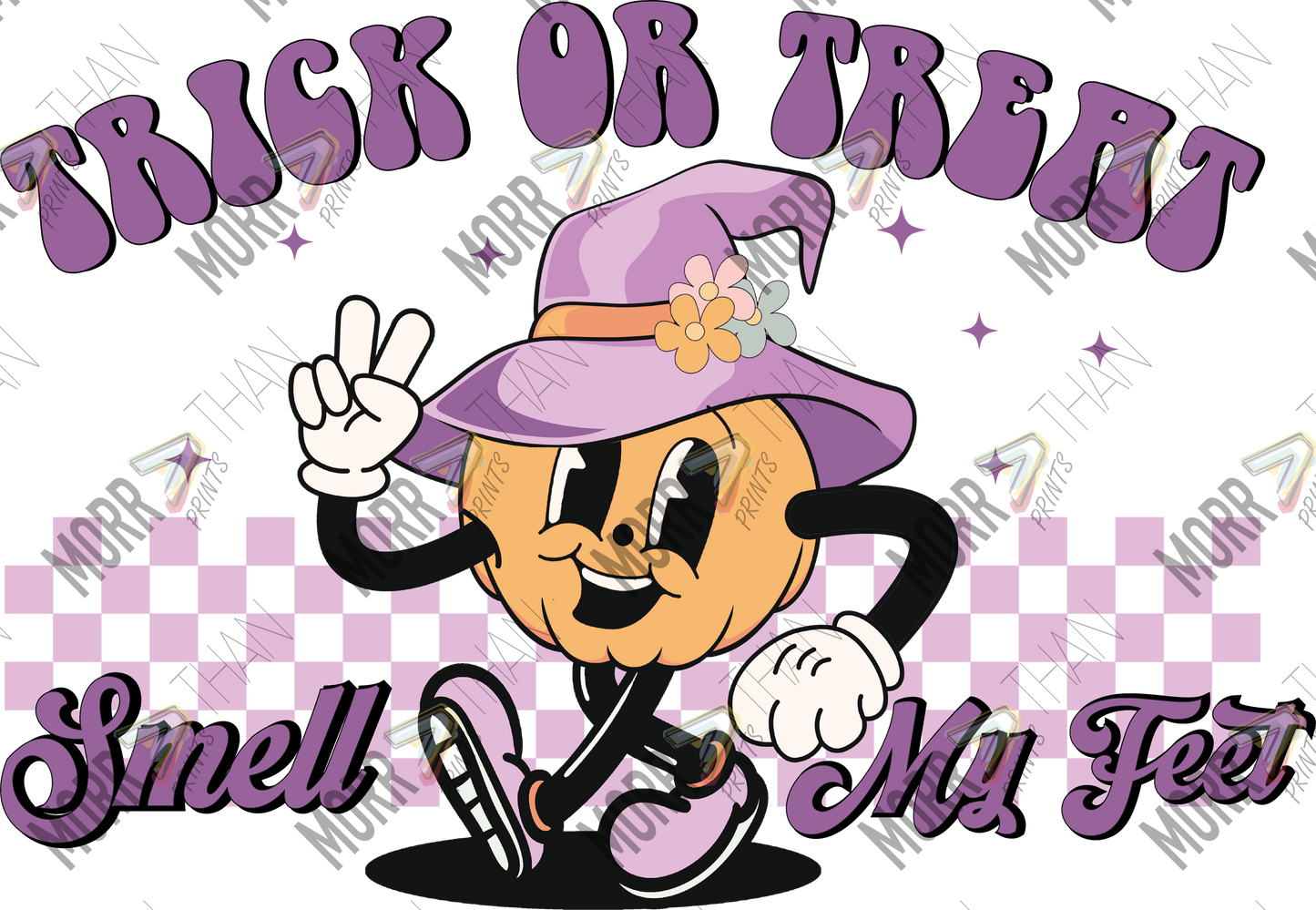 Trick or Treat Smell My Feet Cartoon DTF Print