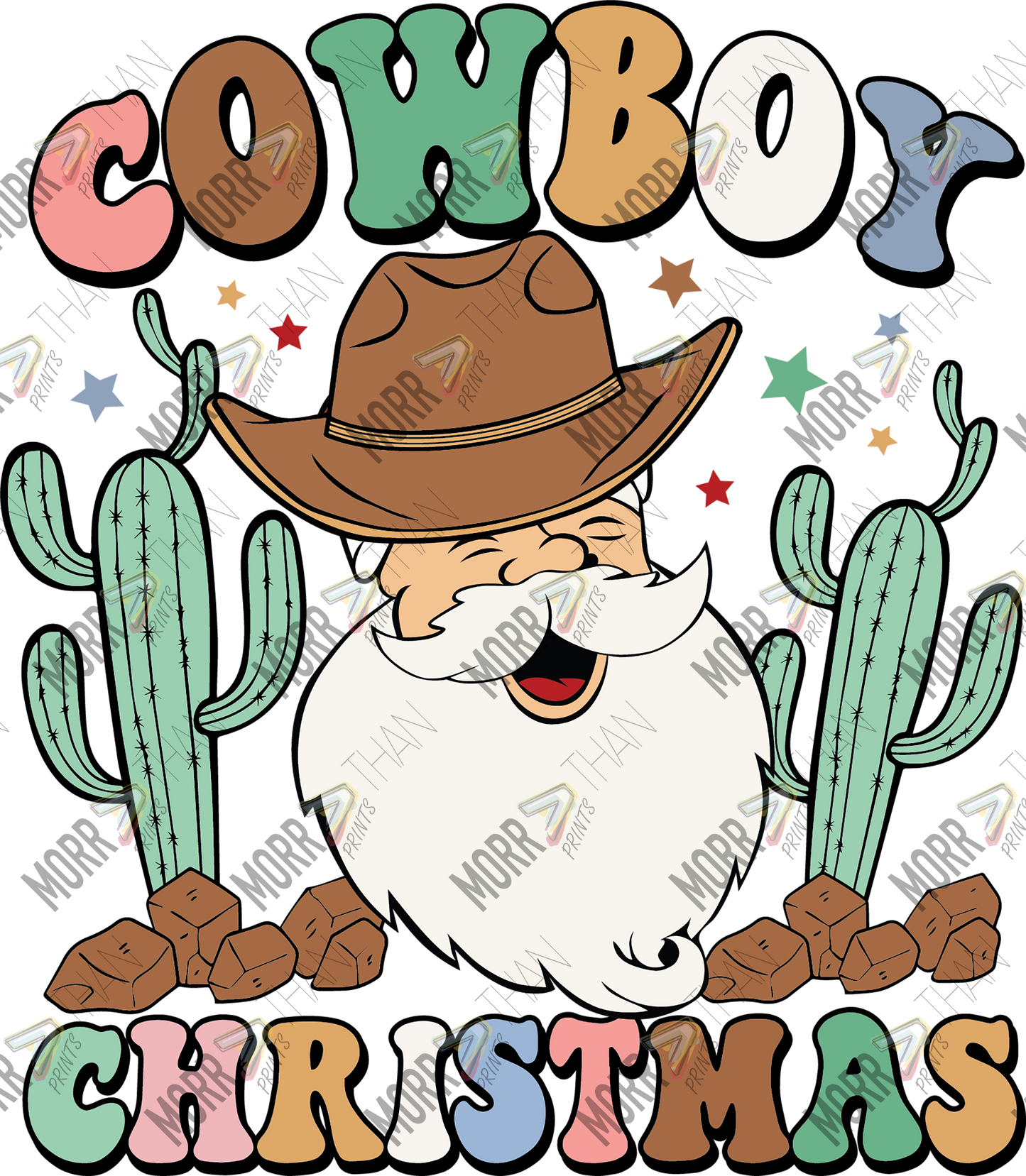 Cowboy Christmas Happy Santa