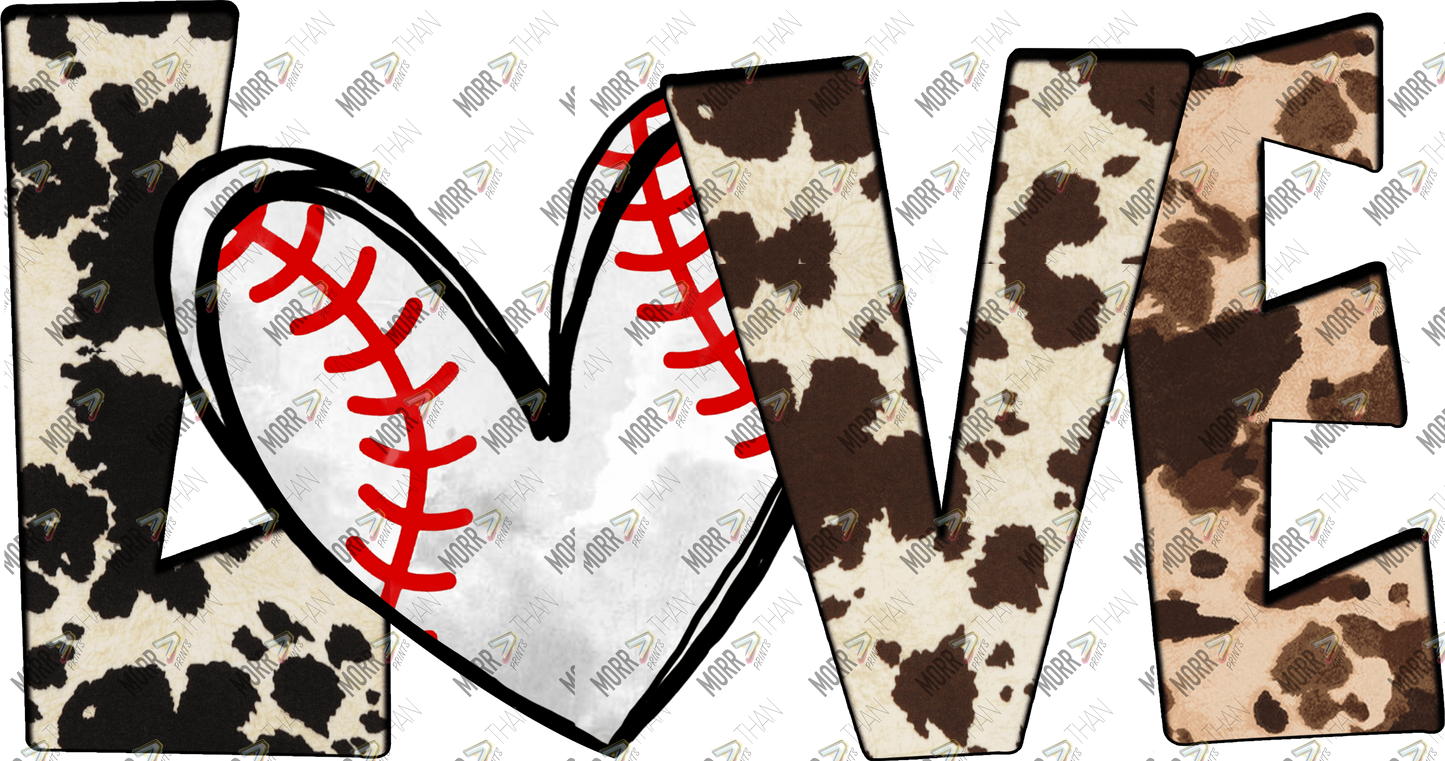 Love Cow Print Baseball