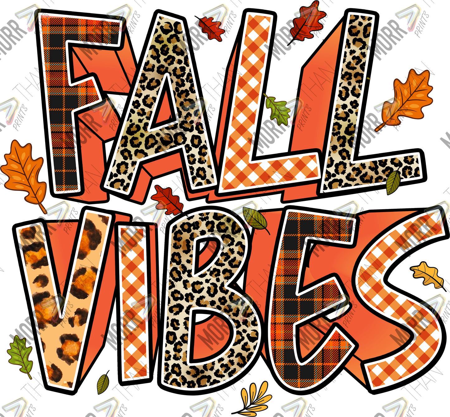 Fall Vibes Sketch DTF Print