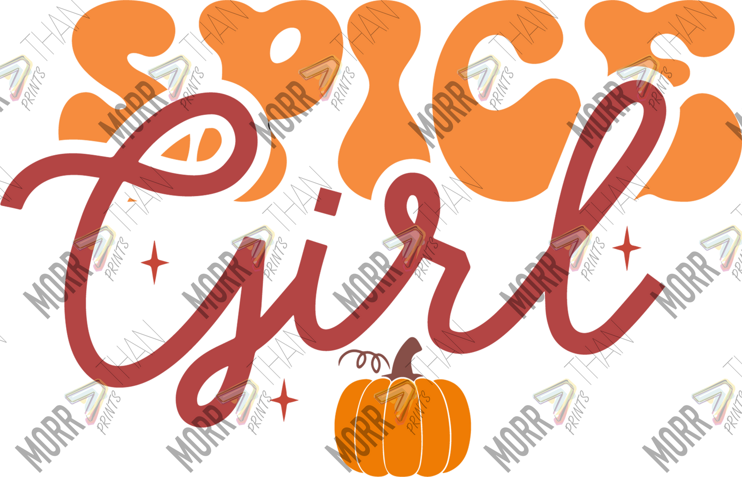 Spice Girl Pumpkin Text DTF Print