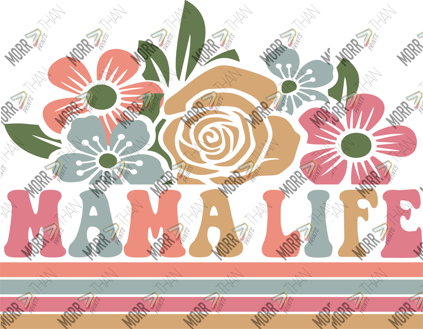 Mama Life Floral Stencil
