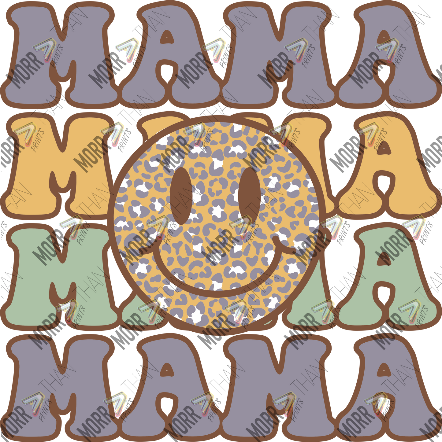 Mama Bold Repeat Leopard Smiley