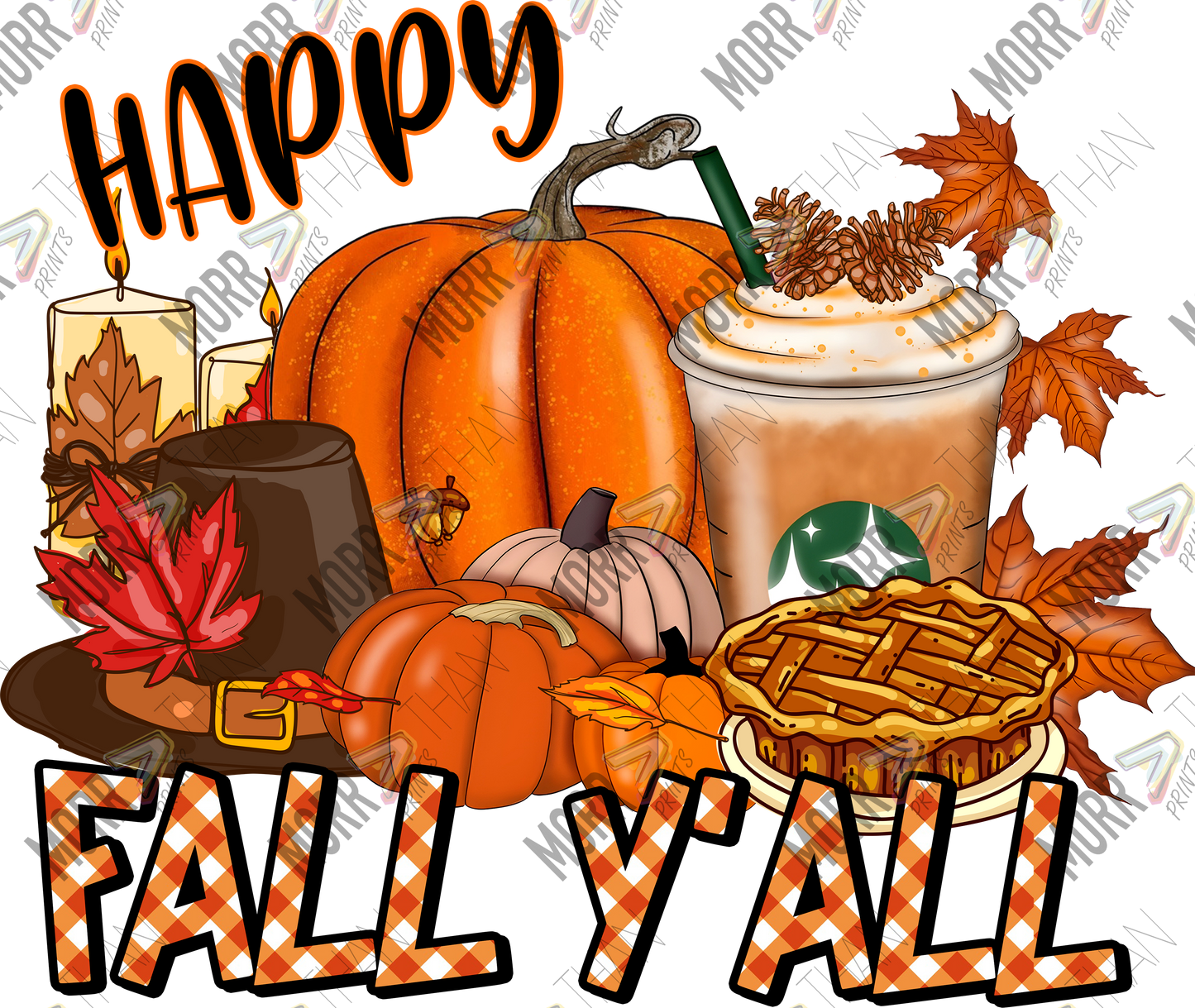 Happy Fall Yall Themed DTF Print