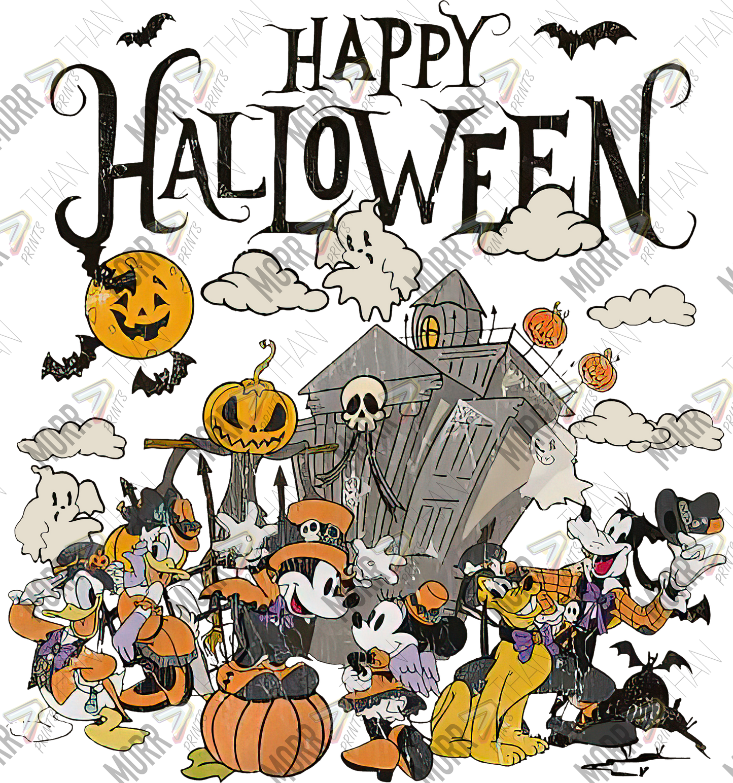 Happy Halloween Mouse and Friends DTF Print