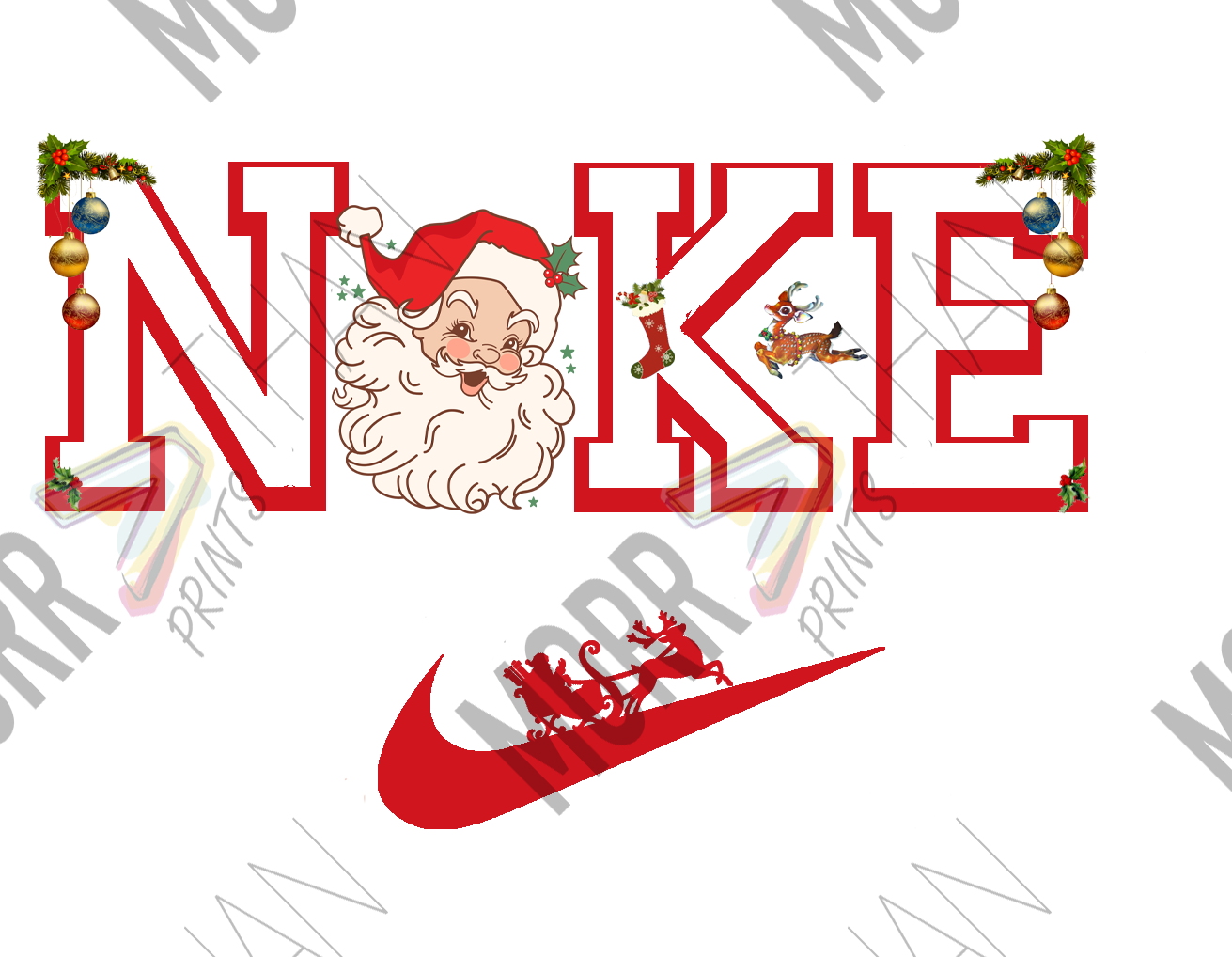 Santa Nike DTF Print