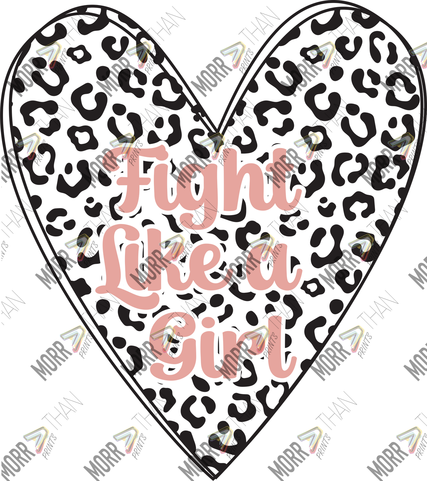 Fight Like A Girl Leopard Heart Filled