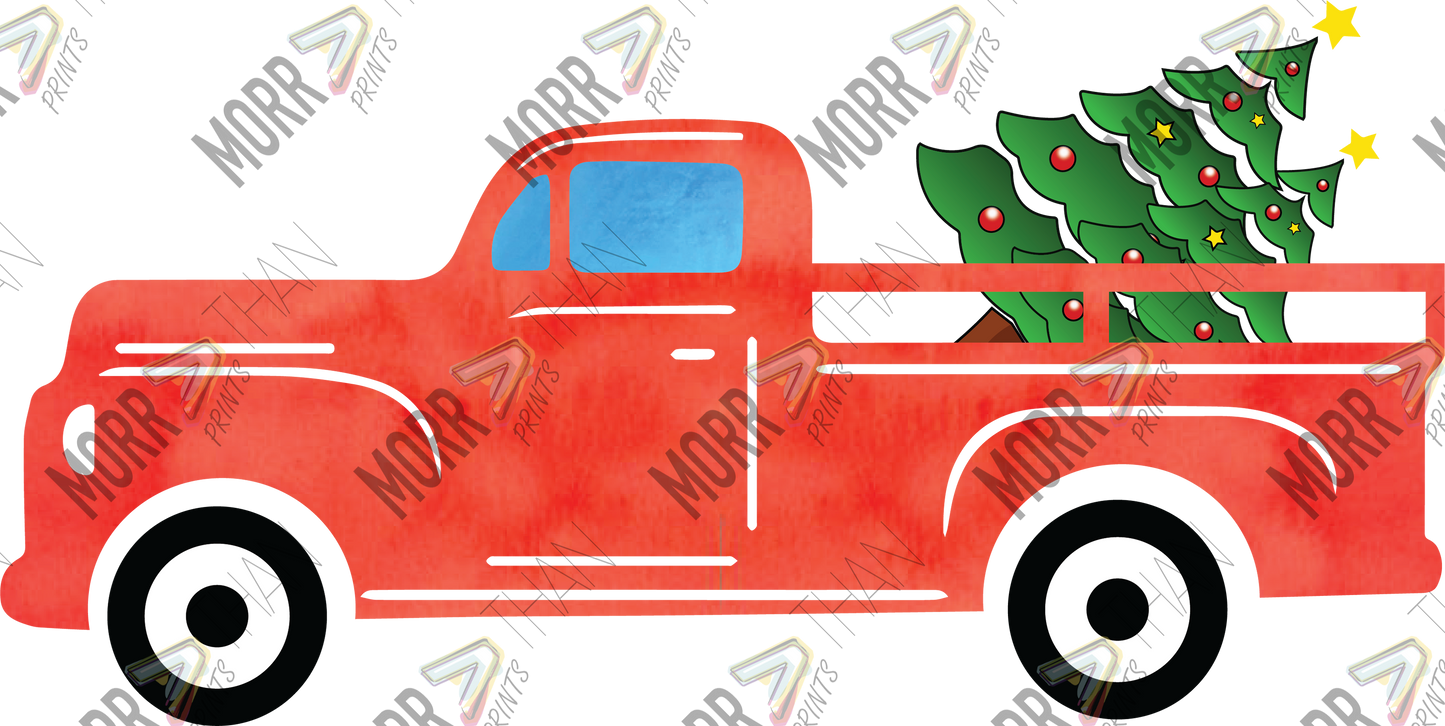 Red Truck Hauling Tree