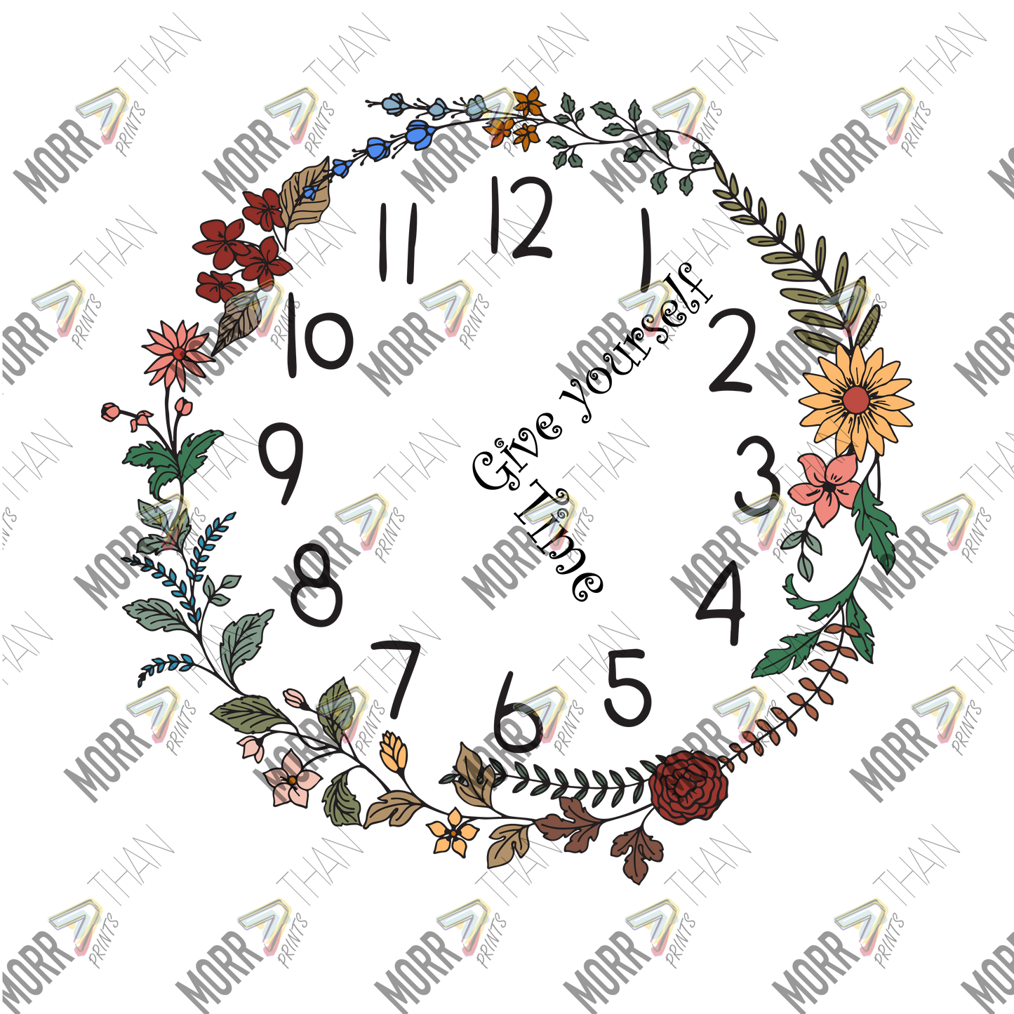 Give Yourself Time Floral Clock