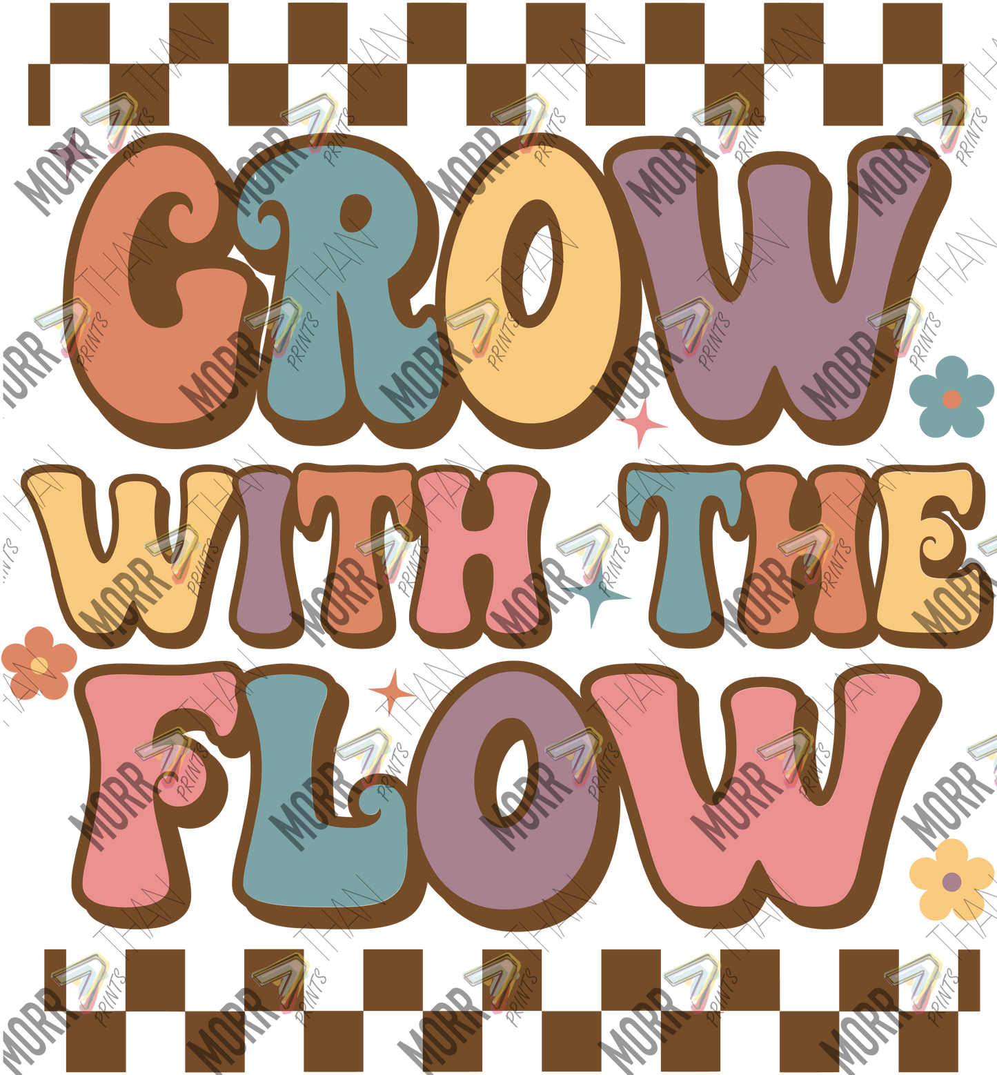 Grow With The Flow Colored Checkered