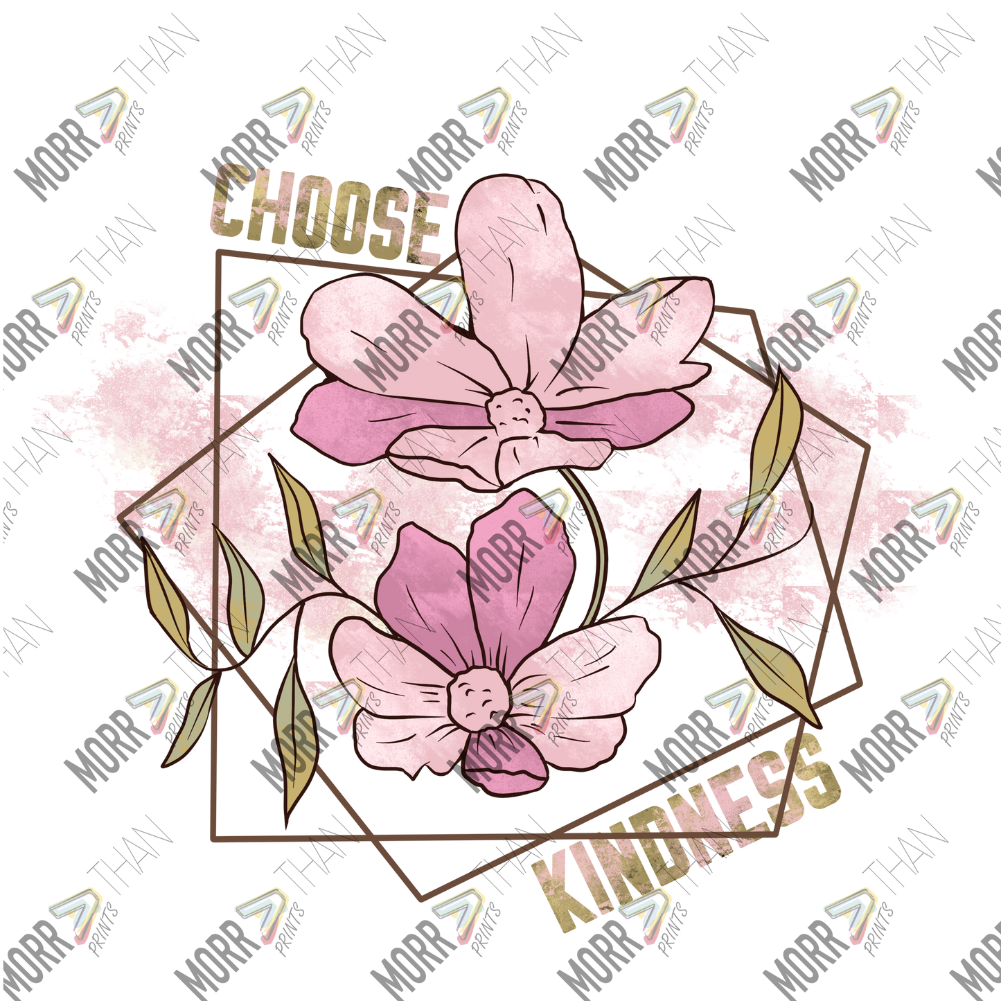 Choose Kindness Pink Flowers Frame