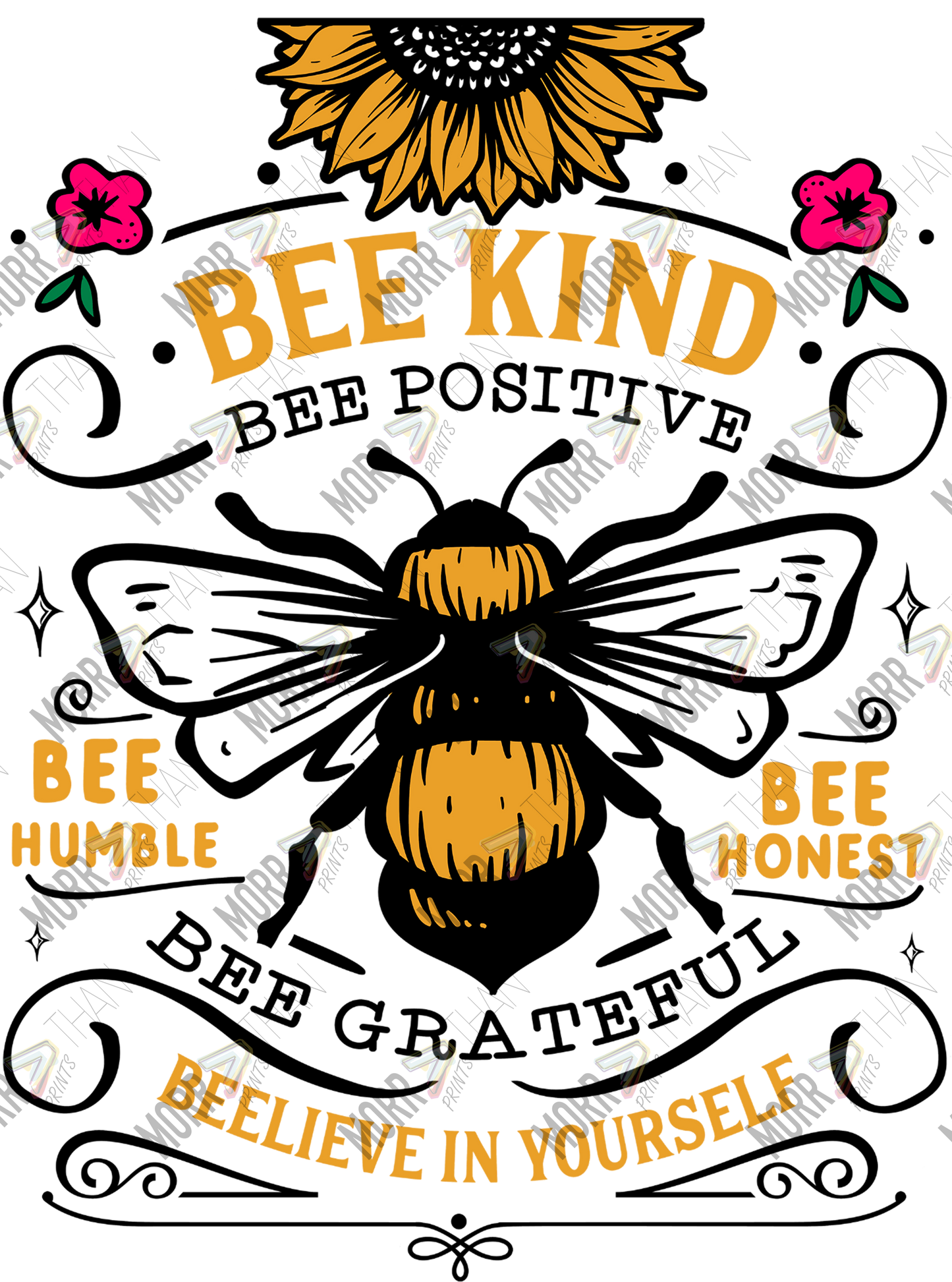 Bee Motivation DTF Print