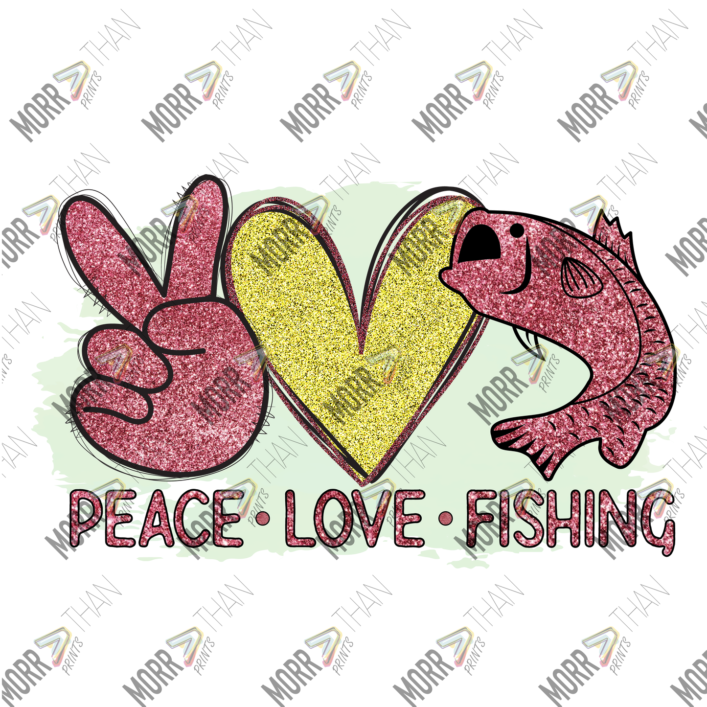 Peace Love and Fishing Glitter