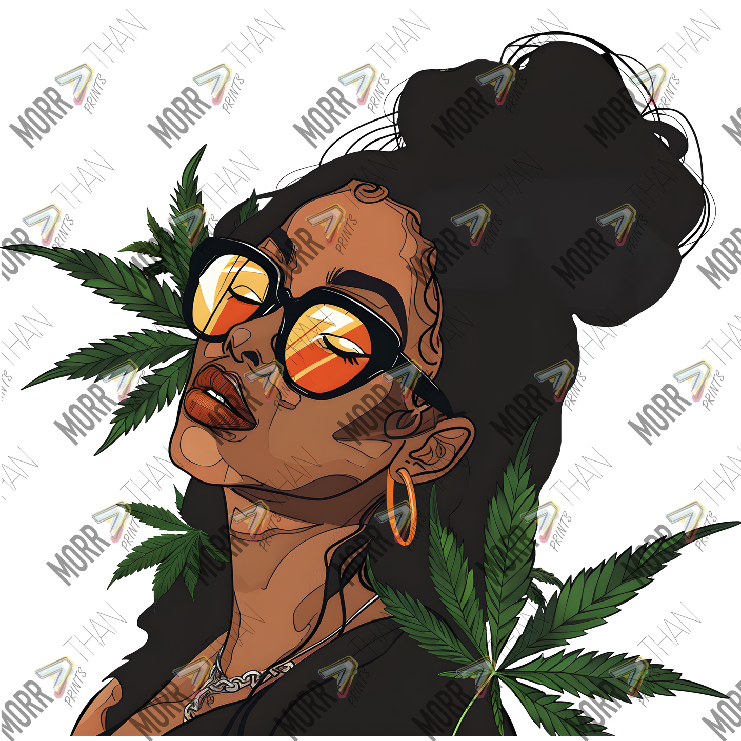 Woman With Marijuana Leaves