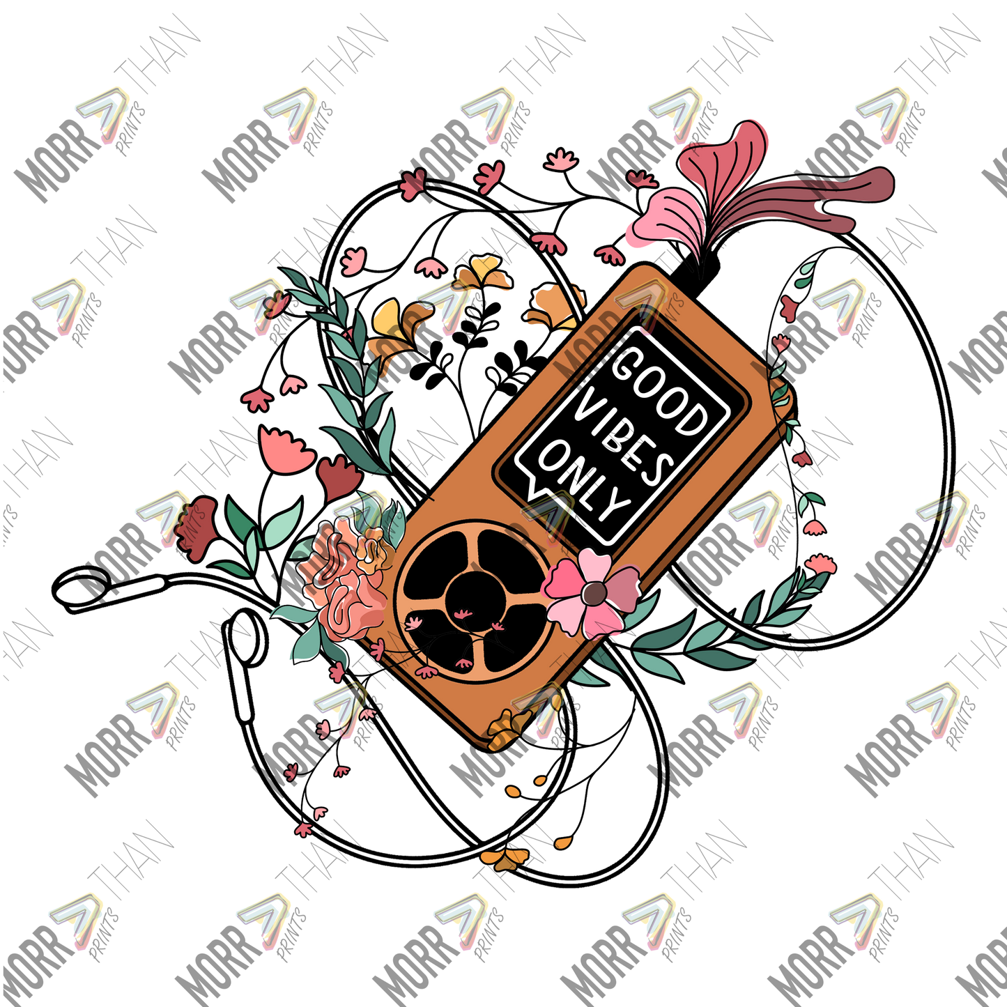 Good Vibes Only Floral MP3 Player