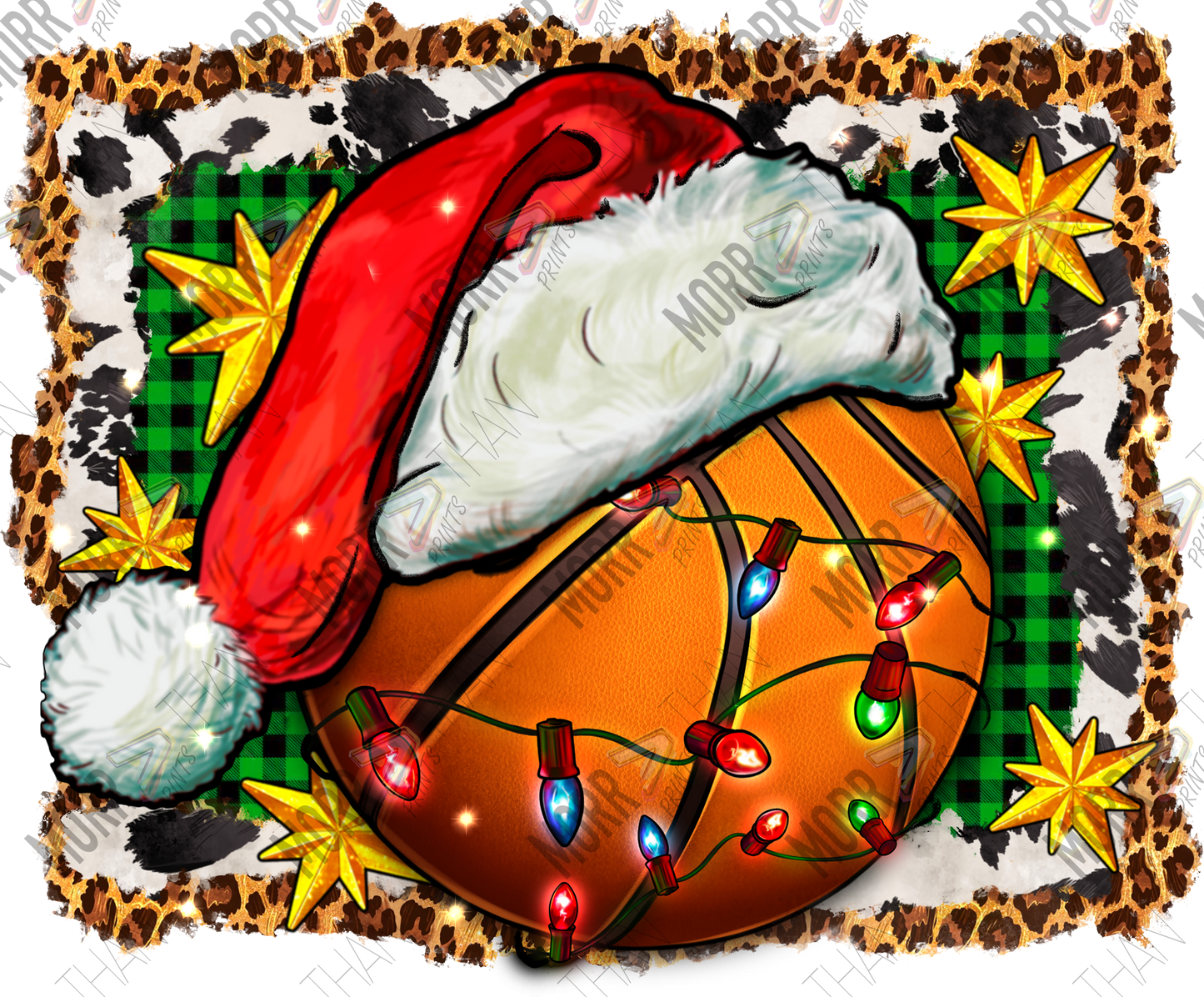 Christmas Basketball DTF Print
