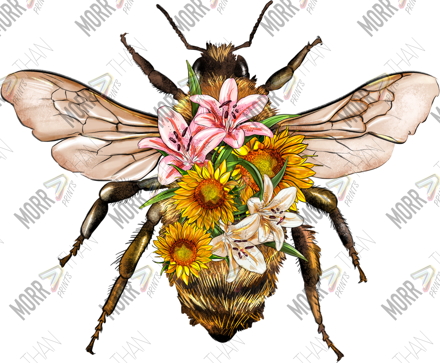 Floral Bee DTF Print