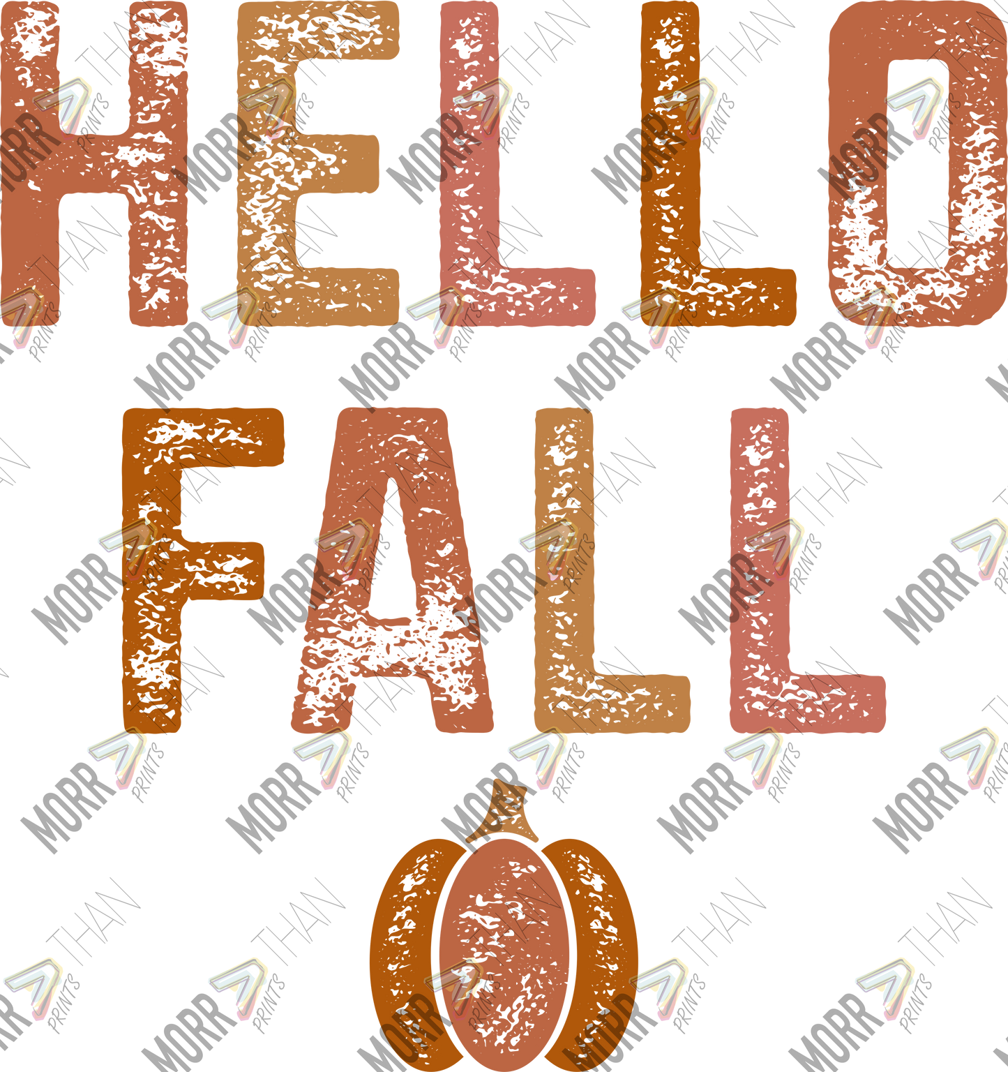 Hello Fall Distressed Text DTF Print
