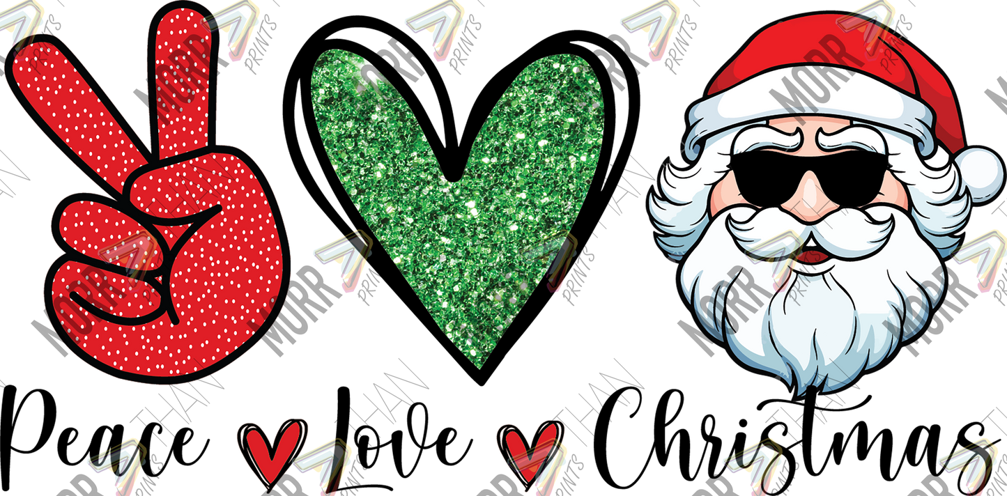 Peace Love and Christmas Santa Head