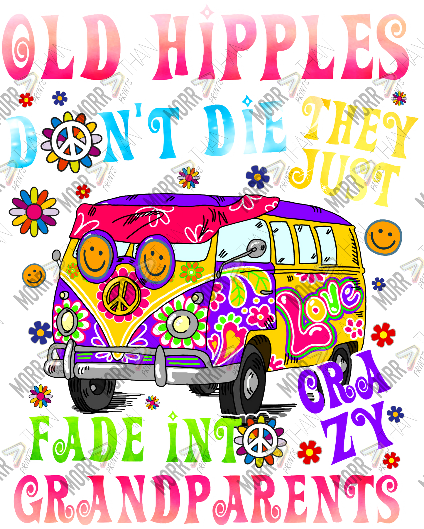 Hippies DTF Print