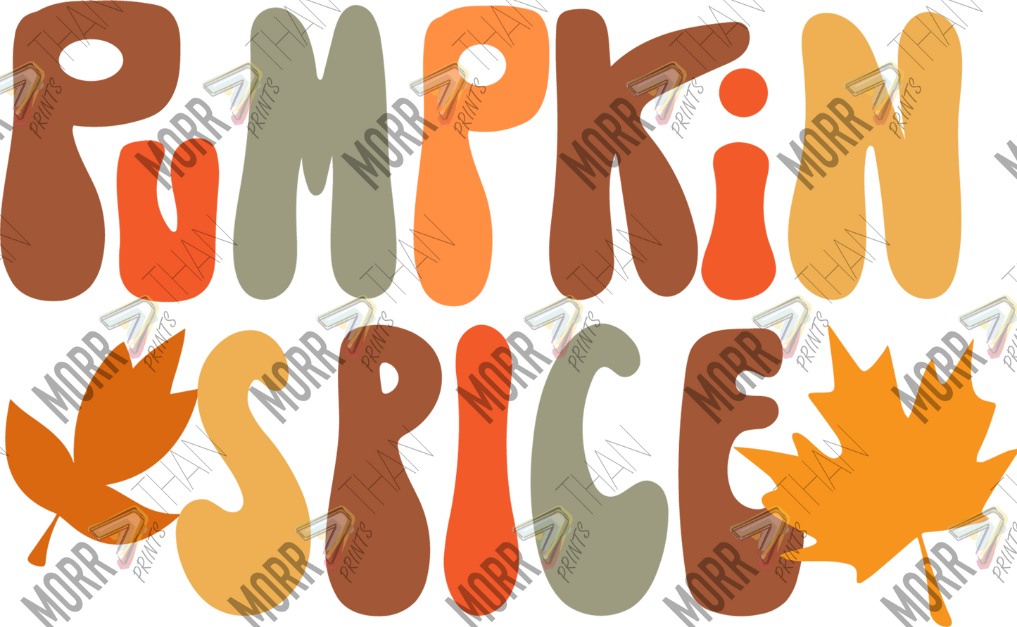 Pumpkin Spice and Leaves DTF Print