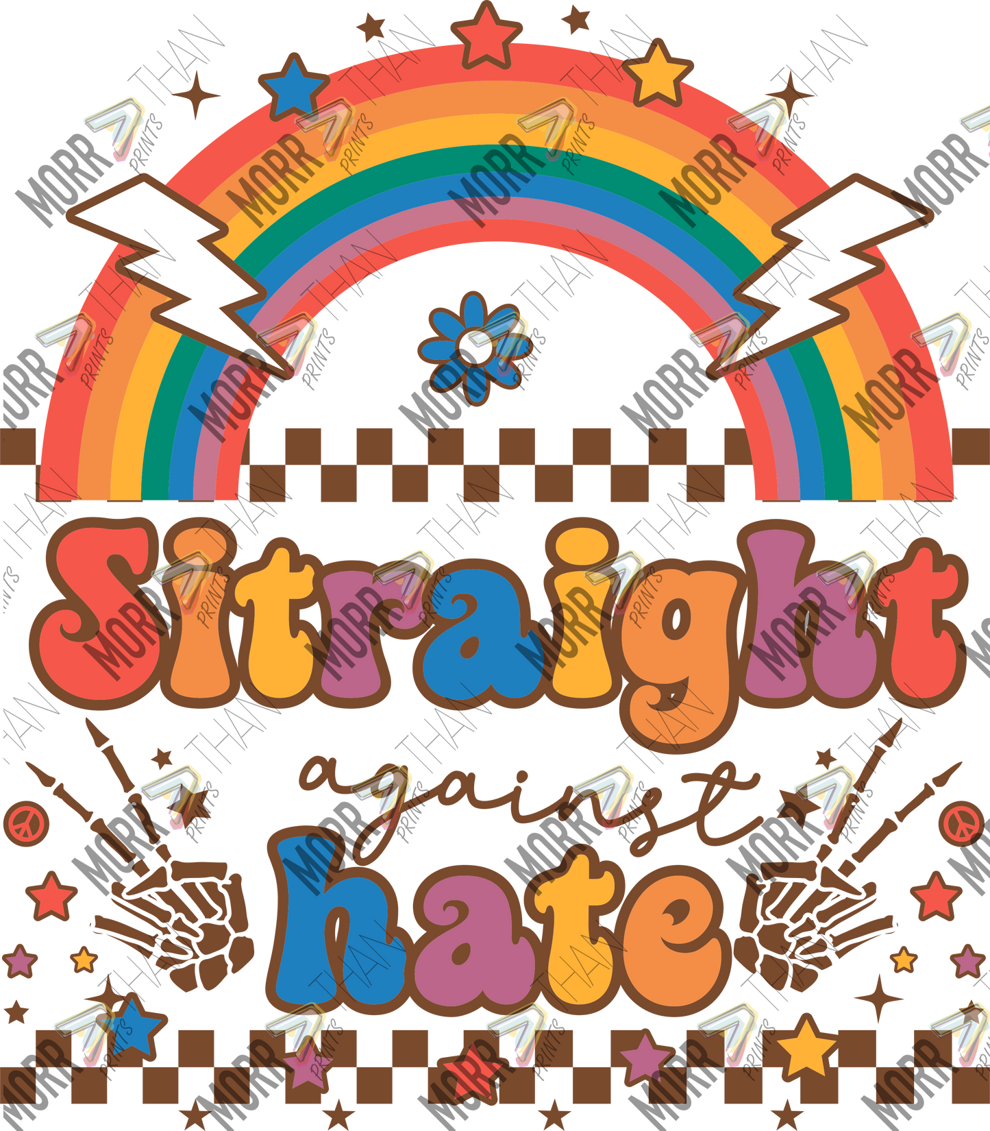 Straight Against Hate Rainbow Checkered
