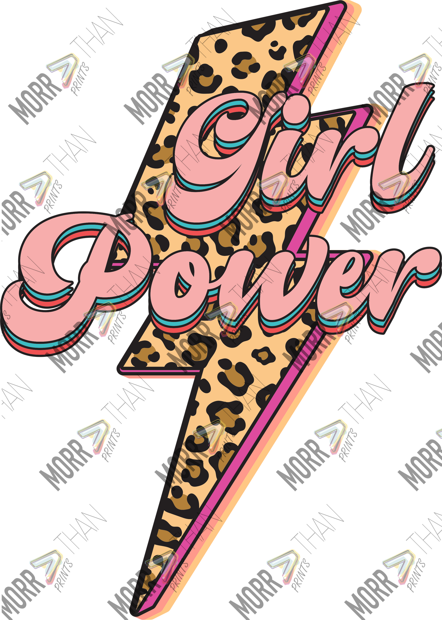 Girl Power Pink Leopard Bolt