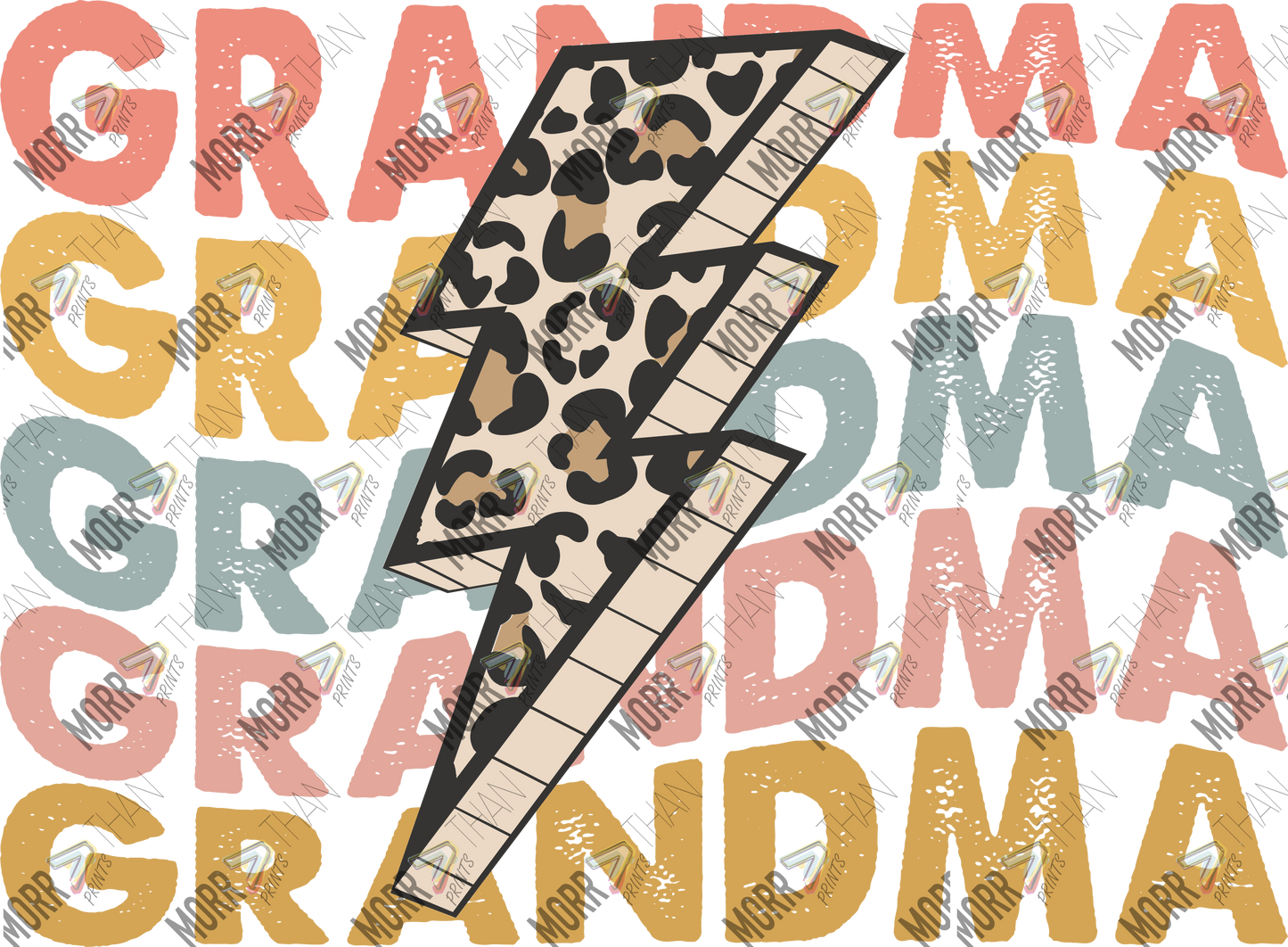 Grandma Repeat Leopard Bolt