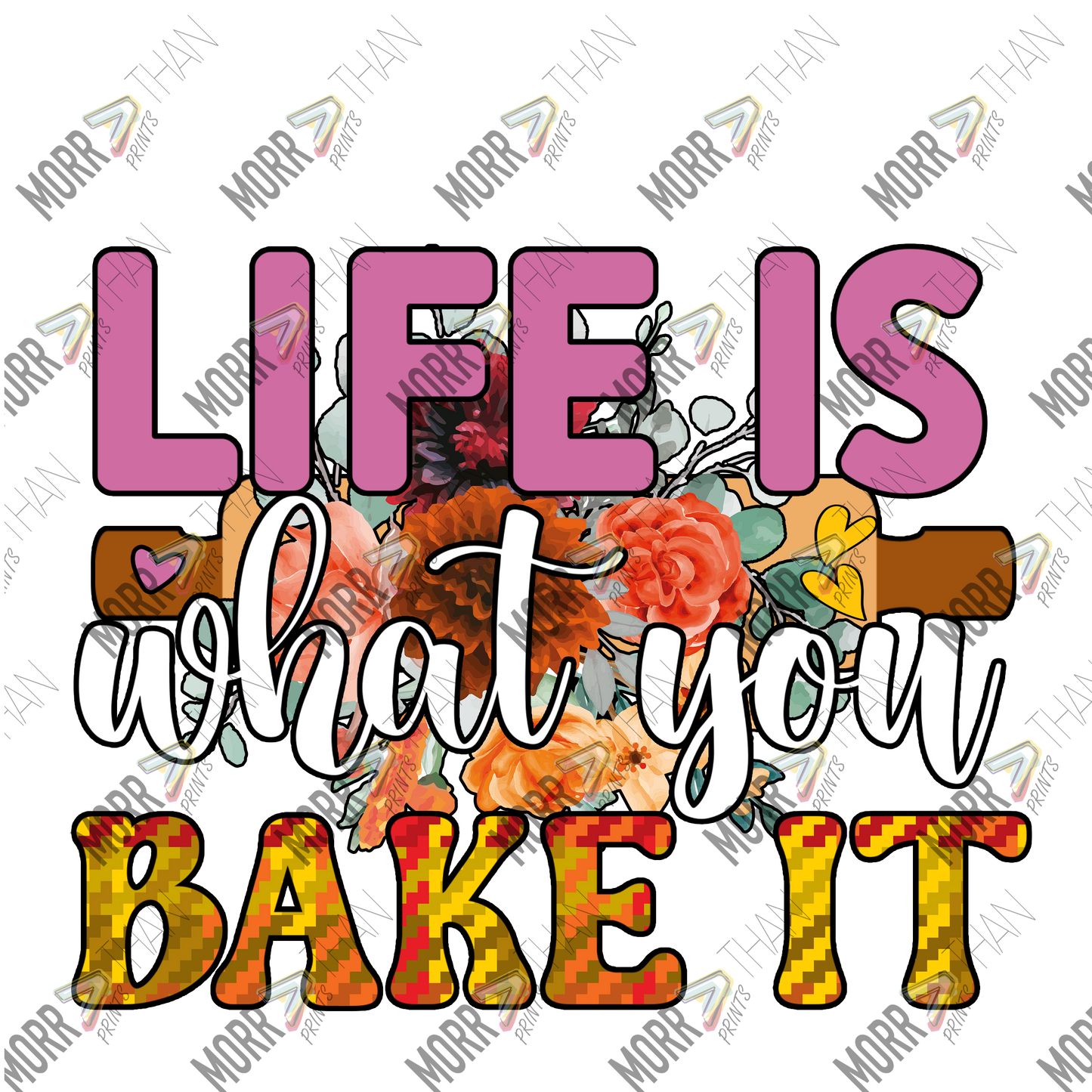Life Is What Your Bake It Yellow Plaid