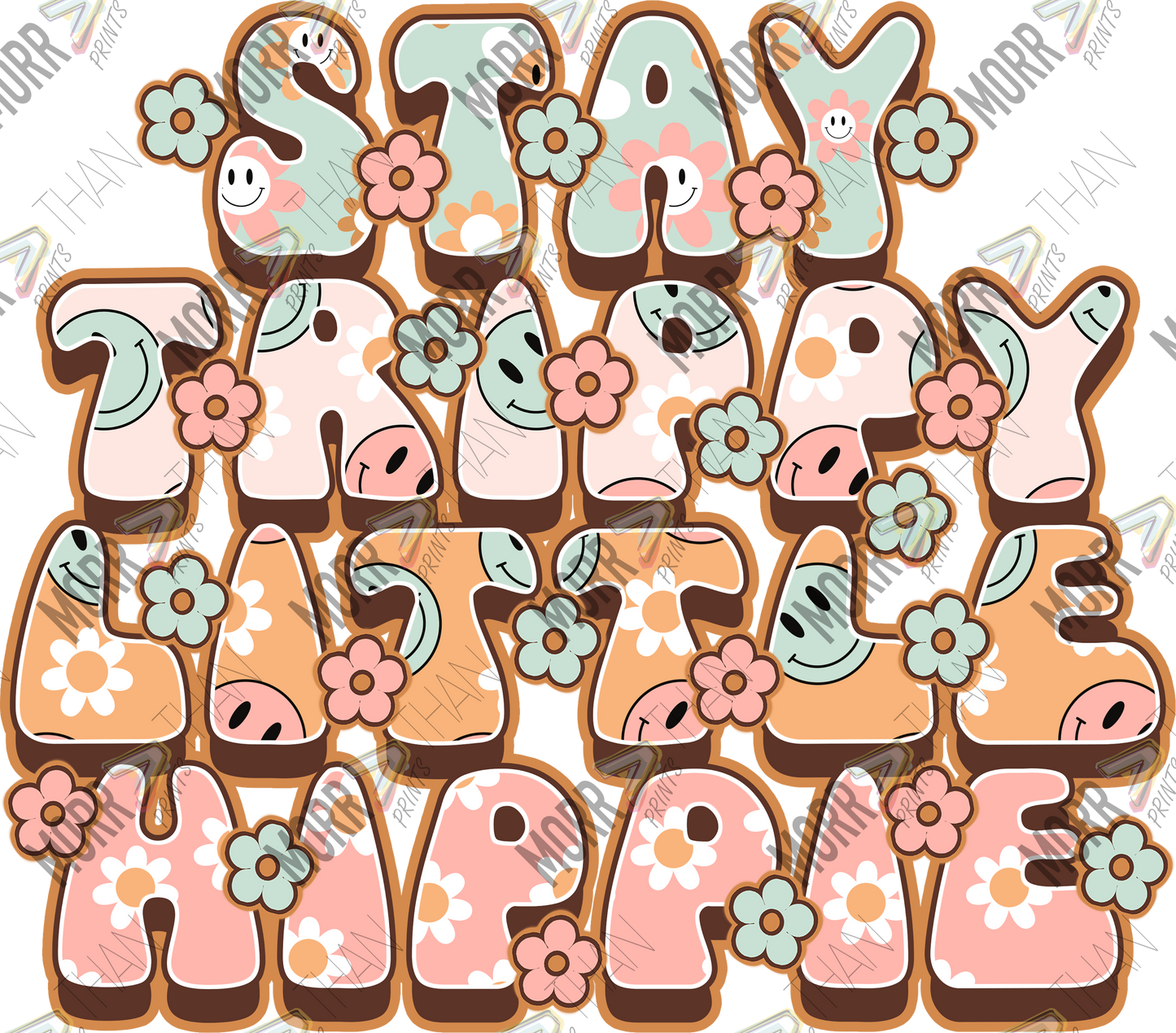 Stay Trippy Little Hippie Floral DTF Print