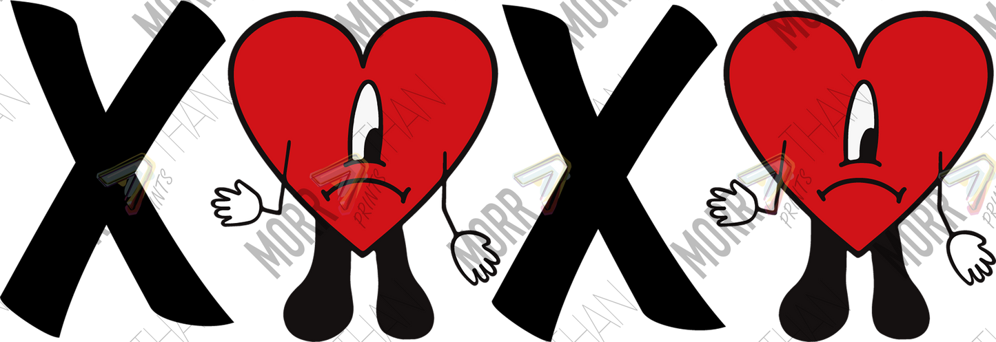 Bad Bunny XOXO Heart DTF Print