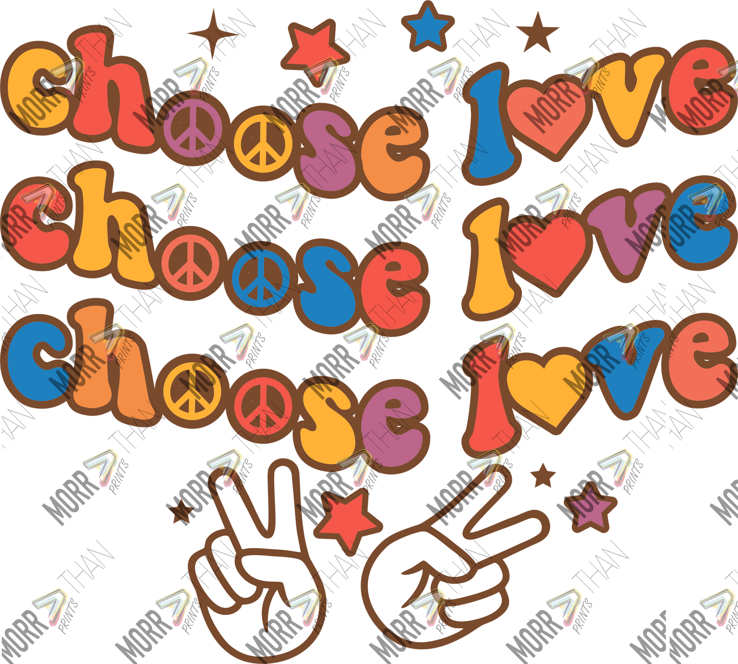 Choose Love Peace Symbol and Hearts